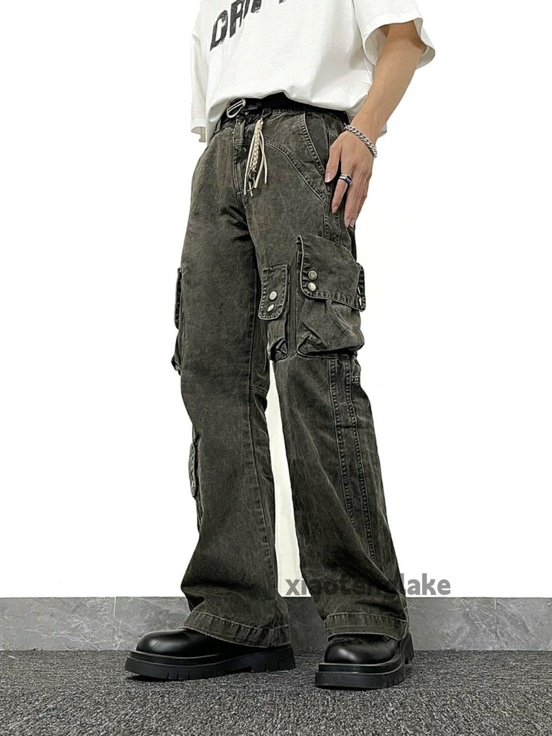 Jean × Vintage washed faded cleanfit yuppie bootcut grunge cargo jeans Size US 32 / EU 48 - 1 Thumbnail