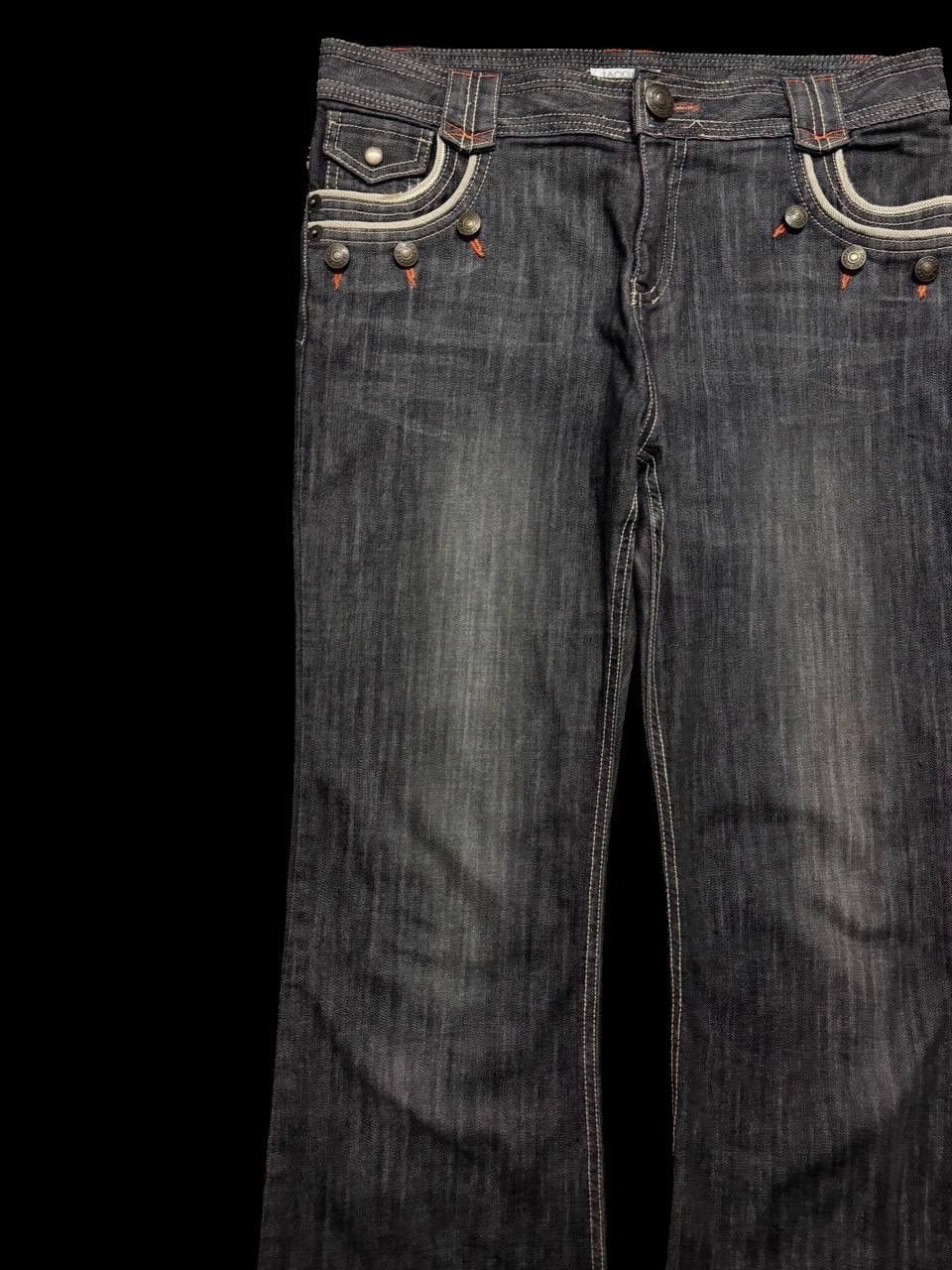 GOSTAR DE FUGA FLARE Vintage Lacoupe Pour Remme Japan Designer Mudwash Jean Size US 34 / EU 50 - 4 Thumbnail