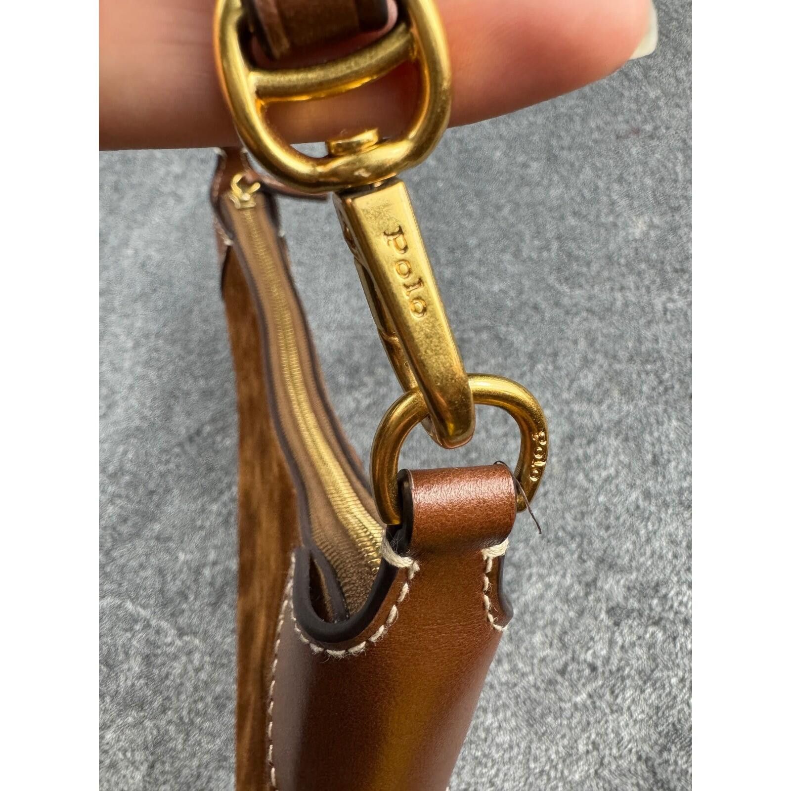 Polo Ralph Lauren Mini Polo ID Ralph Lauren Cinnamon Cuoio Suede Shoulder Bag Size ONE SIZE - 8 Thumbnail