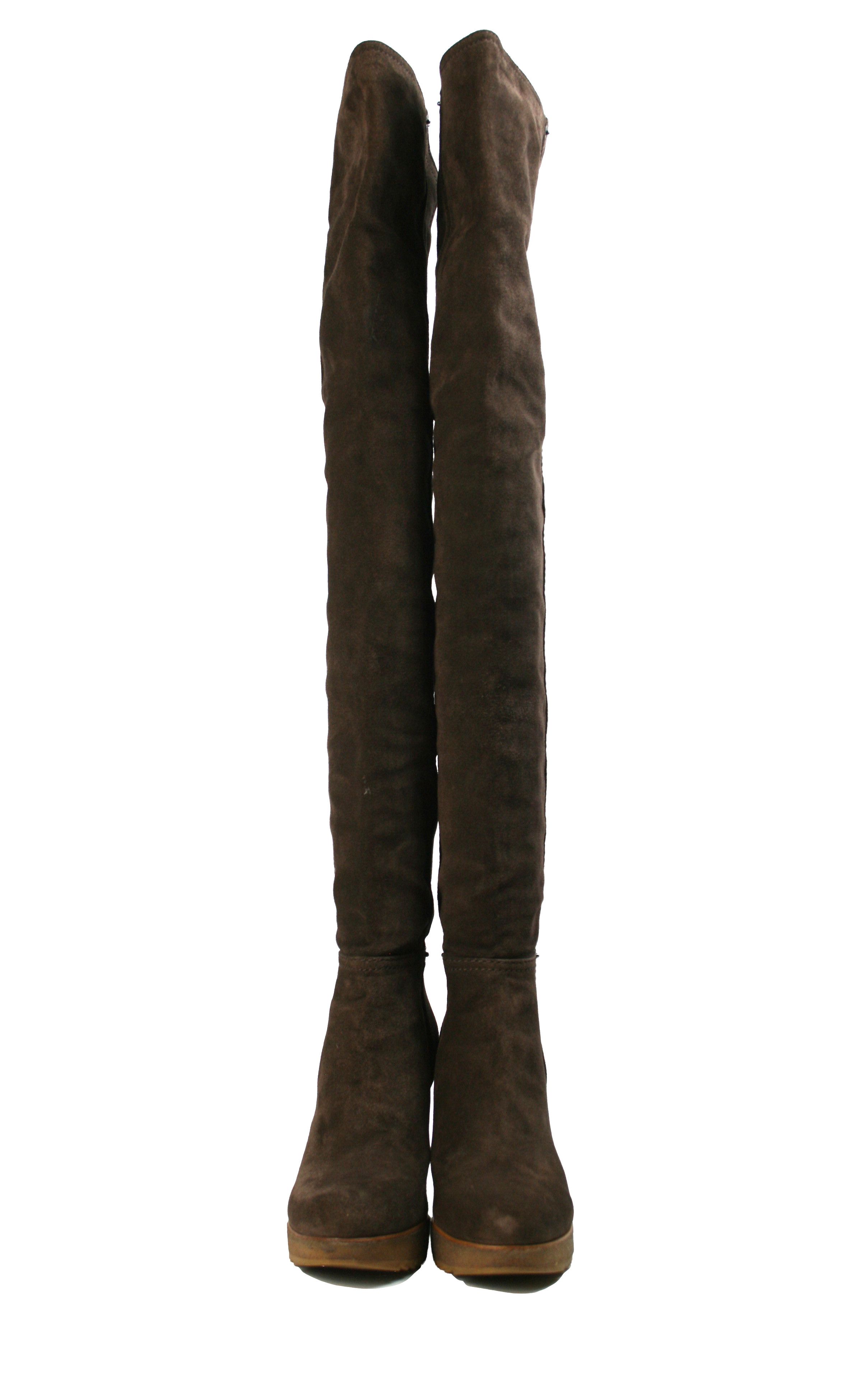 Prada 2014 Wedge Suede Overknees Boots Size US 8 / IT 38 - 6 Thumbnail