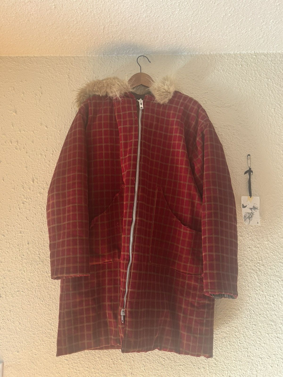 Vintage Large vintage 70s red plaid corduroy parka Size US L / EU 52-54 / 3 - 1 Thumbnail