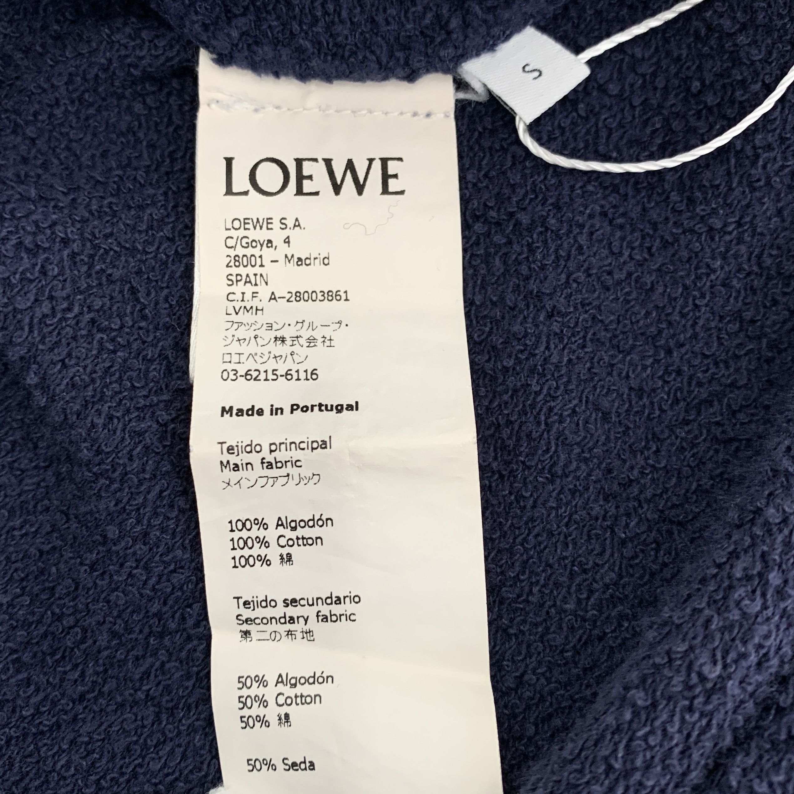 Loewe Loewe Logo Stripe Cotton Sweatshirt Navy (Size S) Size US S / EU 44-46 / 1 - 3 Thumbnail