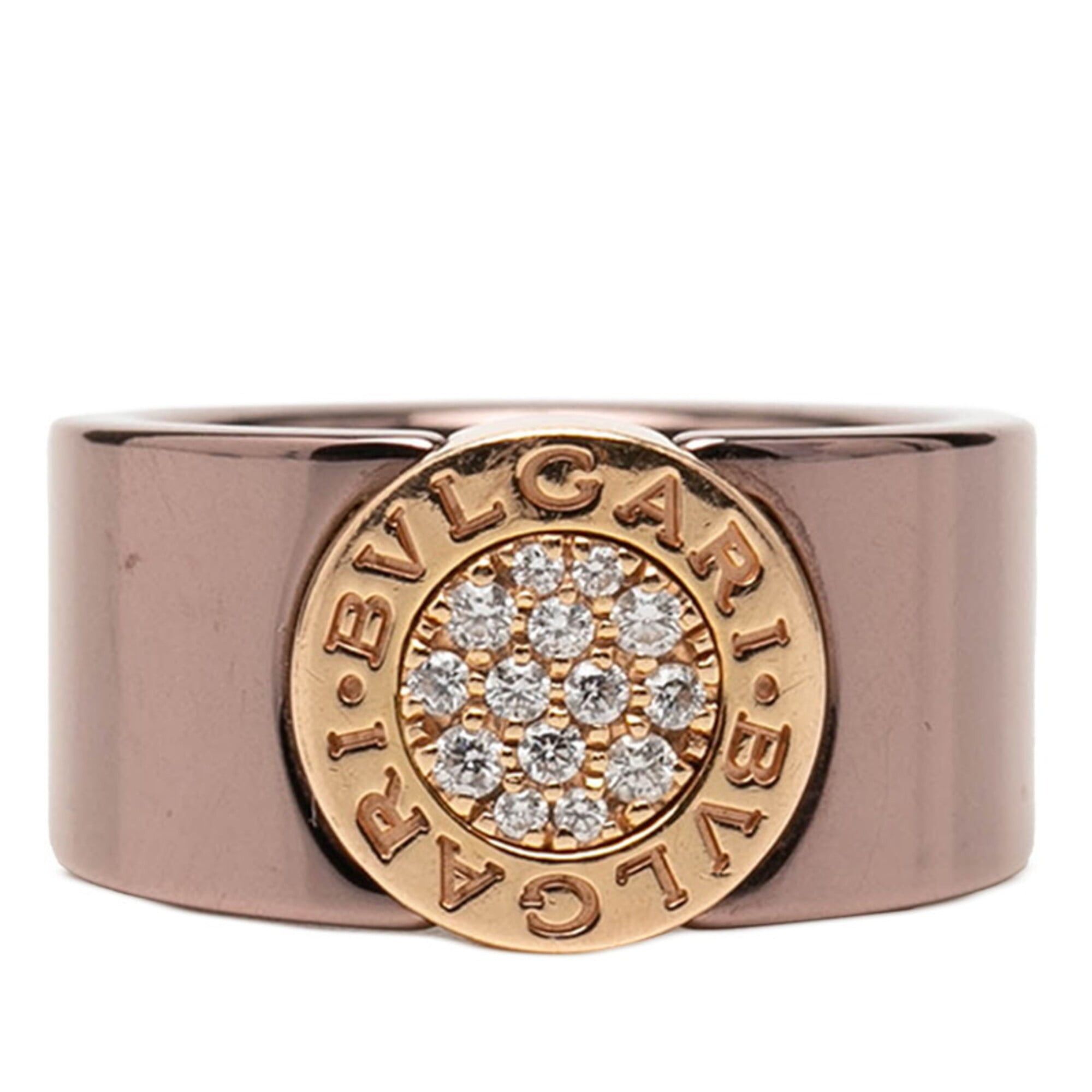 Bvlgari BVLGARI Pave Ring, Size #51, 18KPG Pink Gold Metal Diamond Ring for Women Size ONE SIZE - 1 Thumbnail