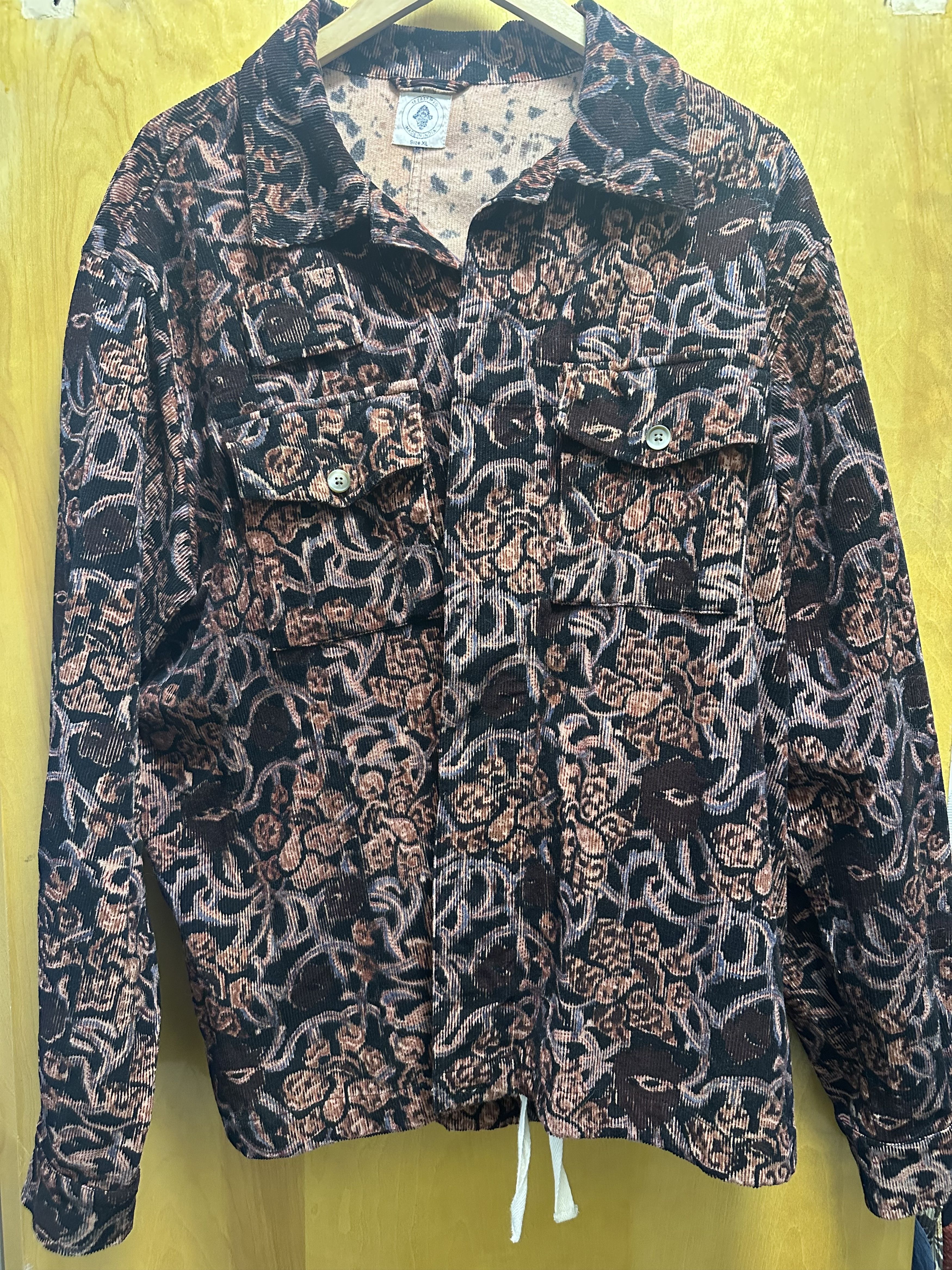 18 East 18 East CAM SHIRT JACKET - BLACK BAGRU PRINTED CORDUROY Size US XL / EU 56 / 4 - 1 Thumbnail