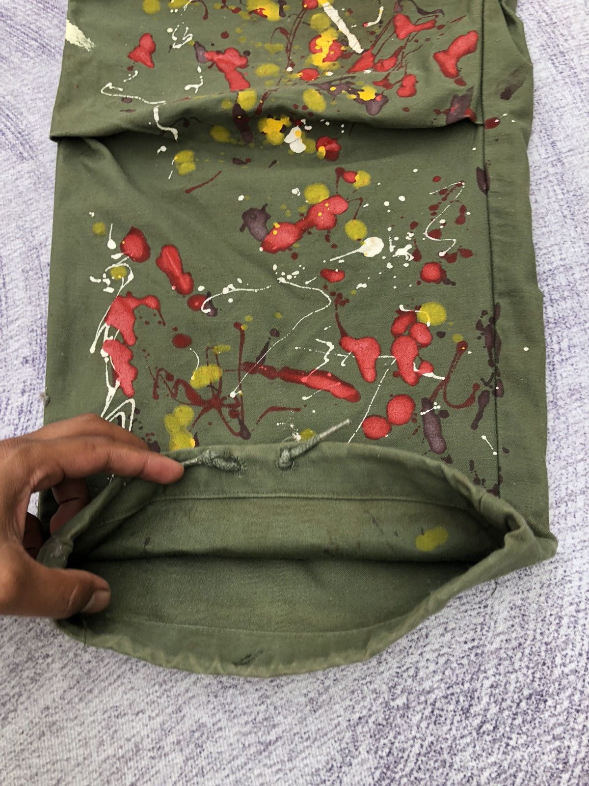 Designer × Vintage Very Rare Cargo Pants Art Colour Paint W30 x L37 Size US 30 / EU 46 - 6 Thumbnail