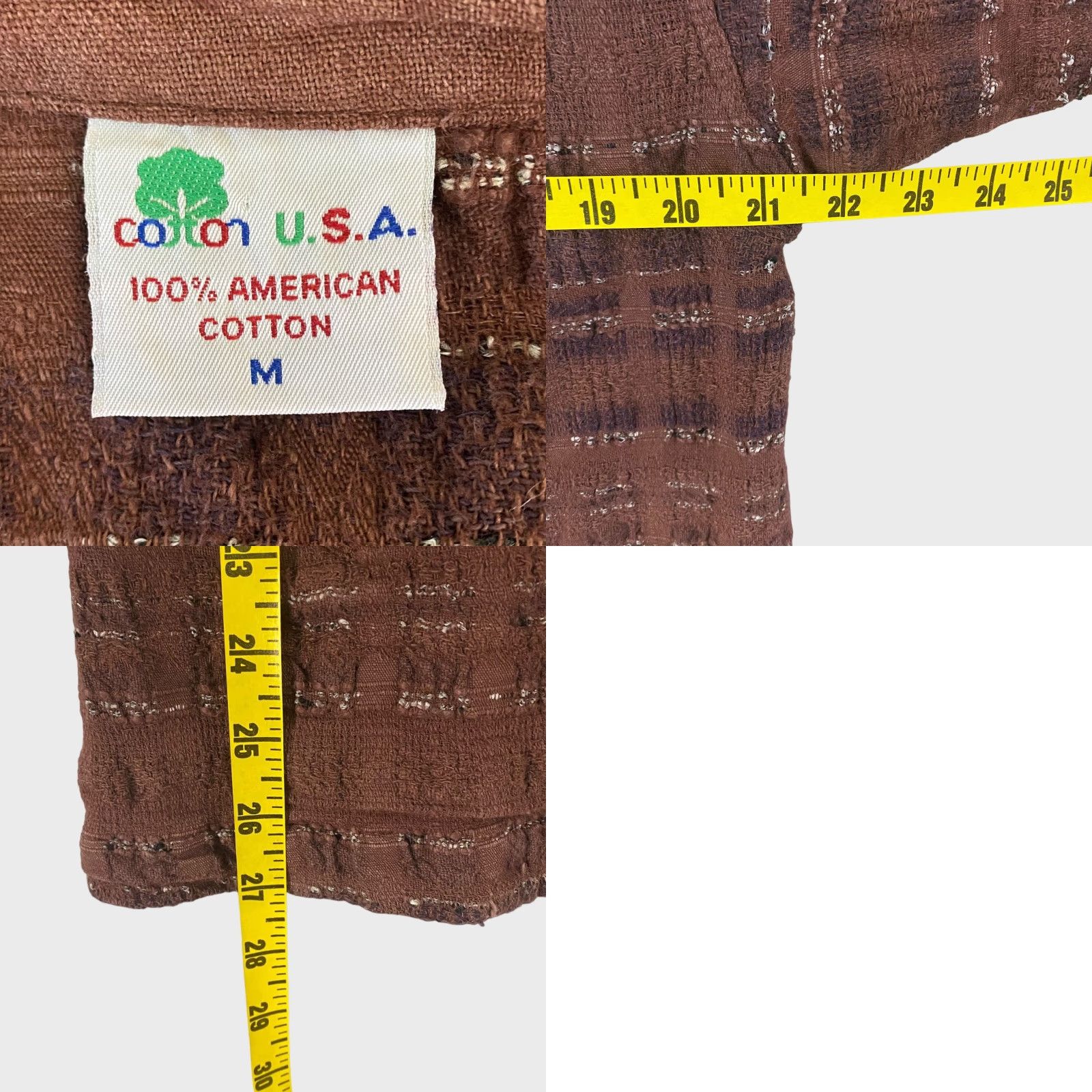 Vintage VINTAGE Cotton USA Striped Button-Collar Long Sleeve Tunic Blouse Brown Women's Medium Size M / US 6-8 / IT 42-44 - 8 Thumbnail