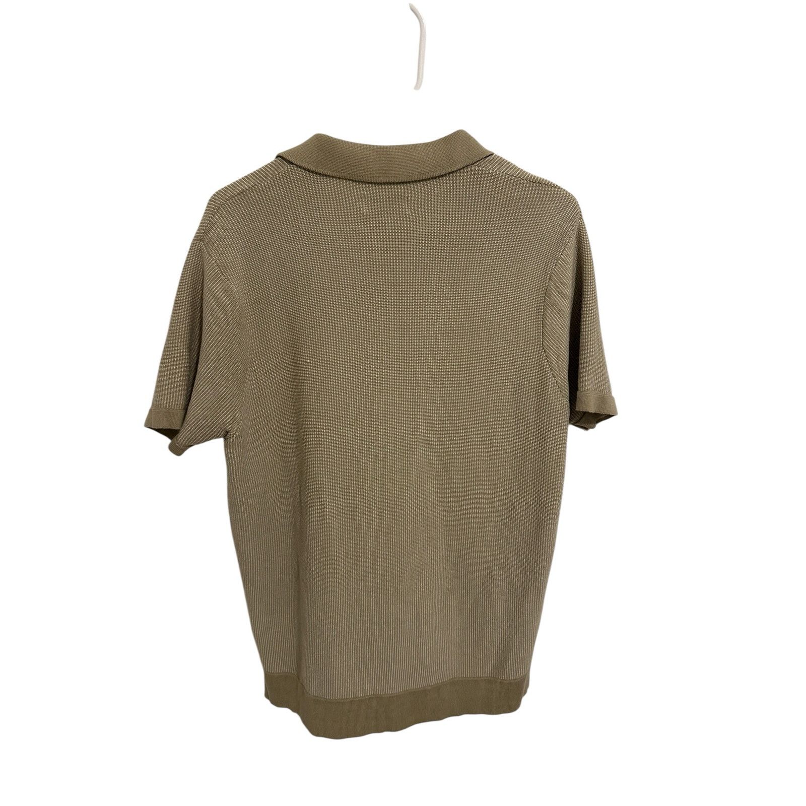 Hudson & Barrow HB Khaki Short Sleeve Button Up V-Neck Pullover Sweater Size US L / EU 52-54 / 3 - 5 Thumbnail