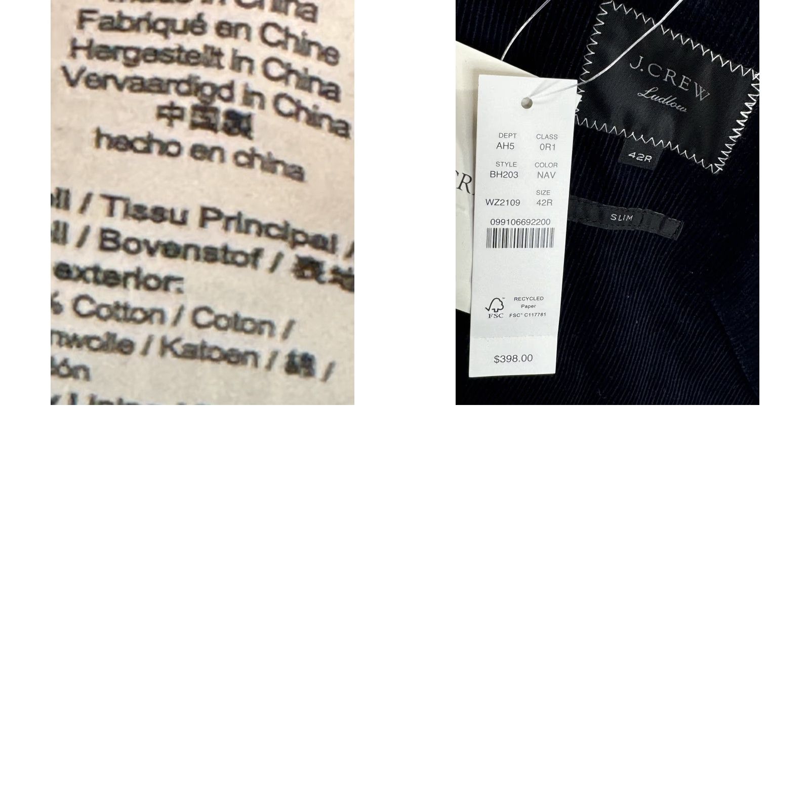 J.Crew J.CREW Blazer Slim Brisbane Moss Corduroy 42 R Blue Jacket Mens 90s B10.25 Size 42R - 8 Thumbnail
