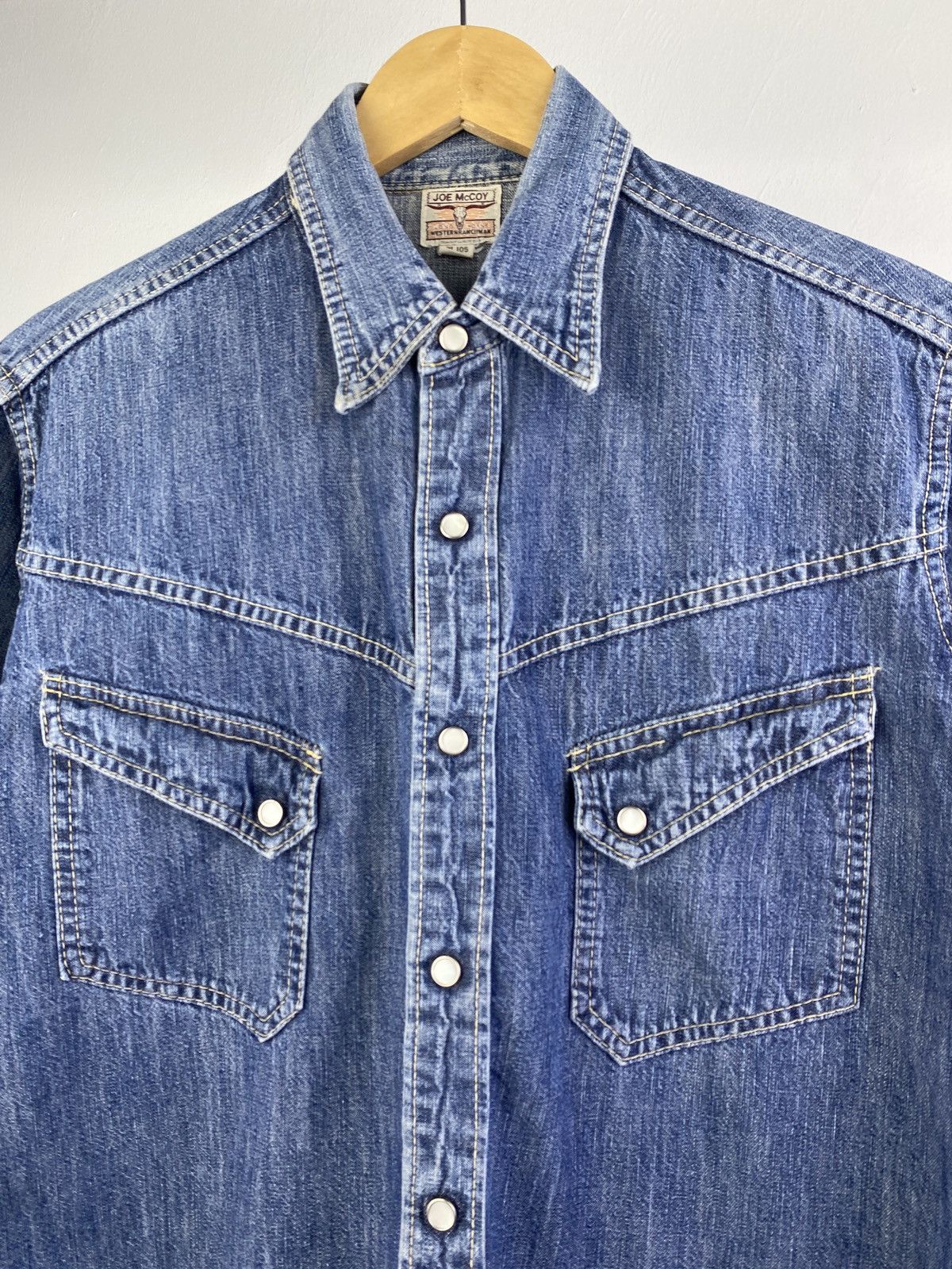 The Real McCoy's Joe McCoy Long Horn Chambray Denim Shirt Size US M / EU 48-50 / 2 - 7 Thumbnail