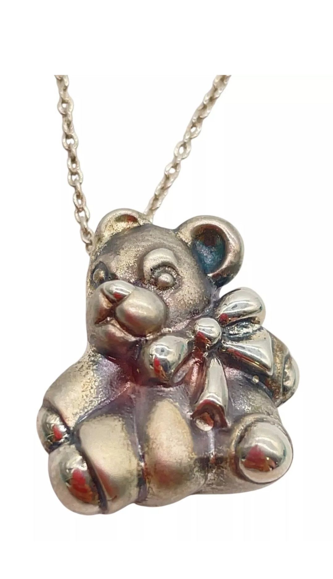 Tiffany & Co. Tiffany & Co. Teddy Bear Pendant Sterling Silver Necklace Size ONE SIZE - 4 Thumbnail