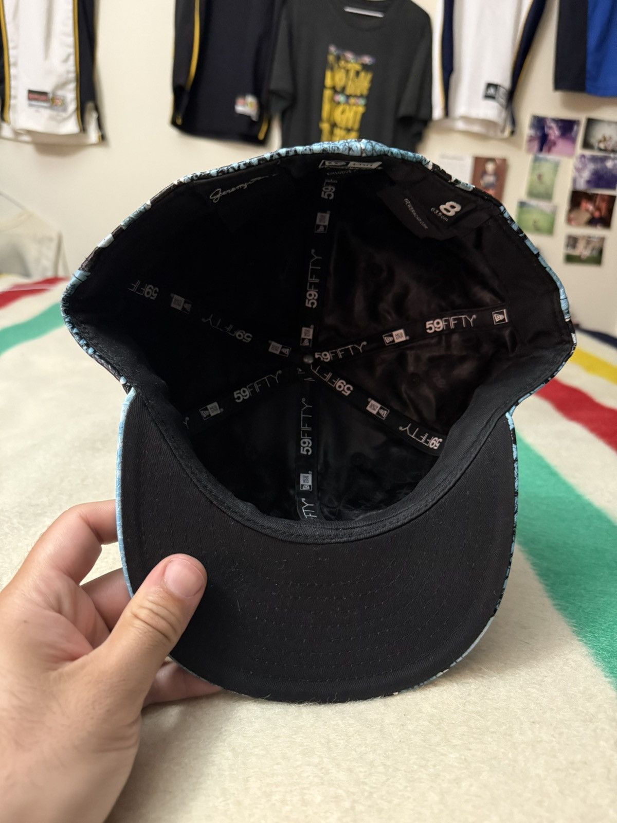Jeremy Scott 2013 Jeremy Scott New Era Blue Black Snakeskin Hat Size 8 Size ONE SIZE - 12 Thumbnail