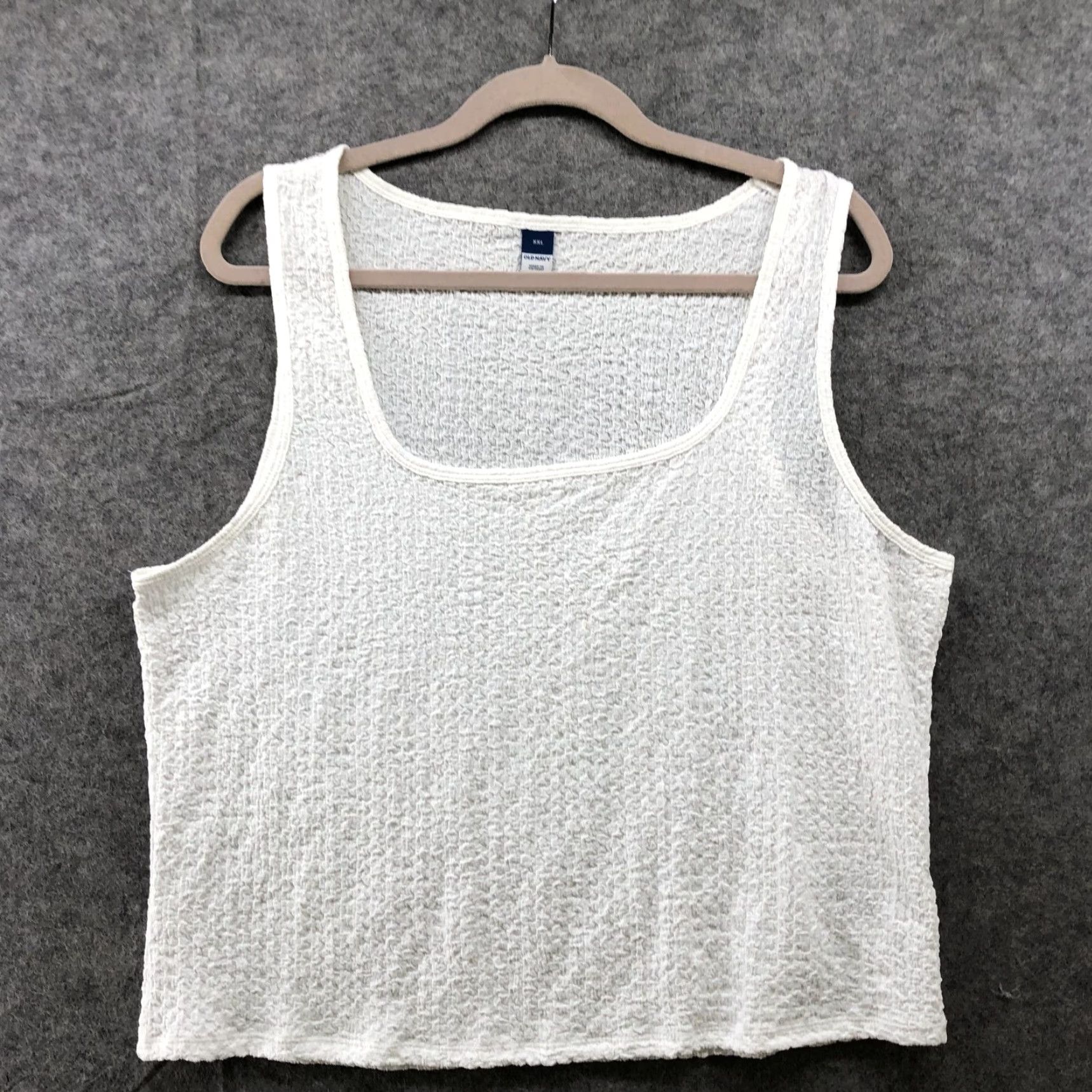 Old Navy Old Navy Tank Top Womens XXL White Sleeveless Pucker Square Neck Seersucker Tank Shirt Casual Plus Size Size XXL / US 16-18 / IT 52-54 - 2 Thumbnail