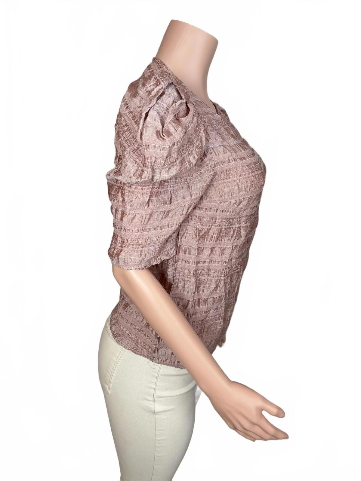 Express Express Light Pink Puff Sleeve Textured Blouse Size small Size S / US 4 / IT 40 - 5 Thumbnail