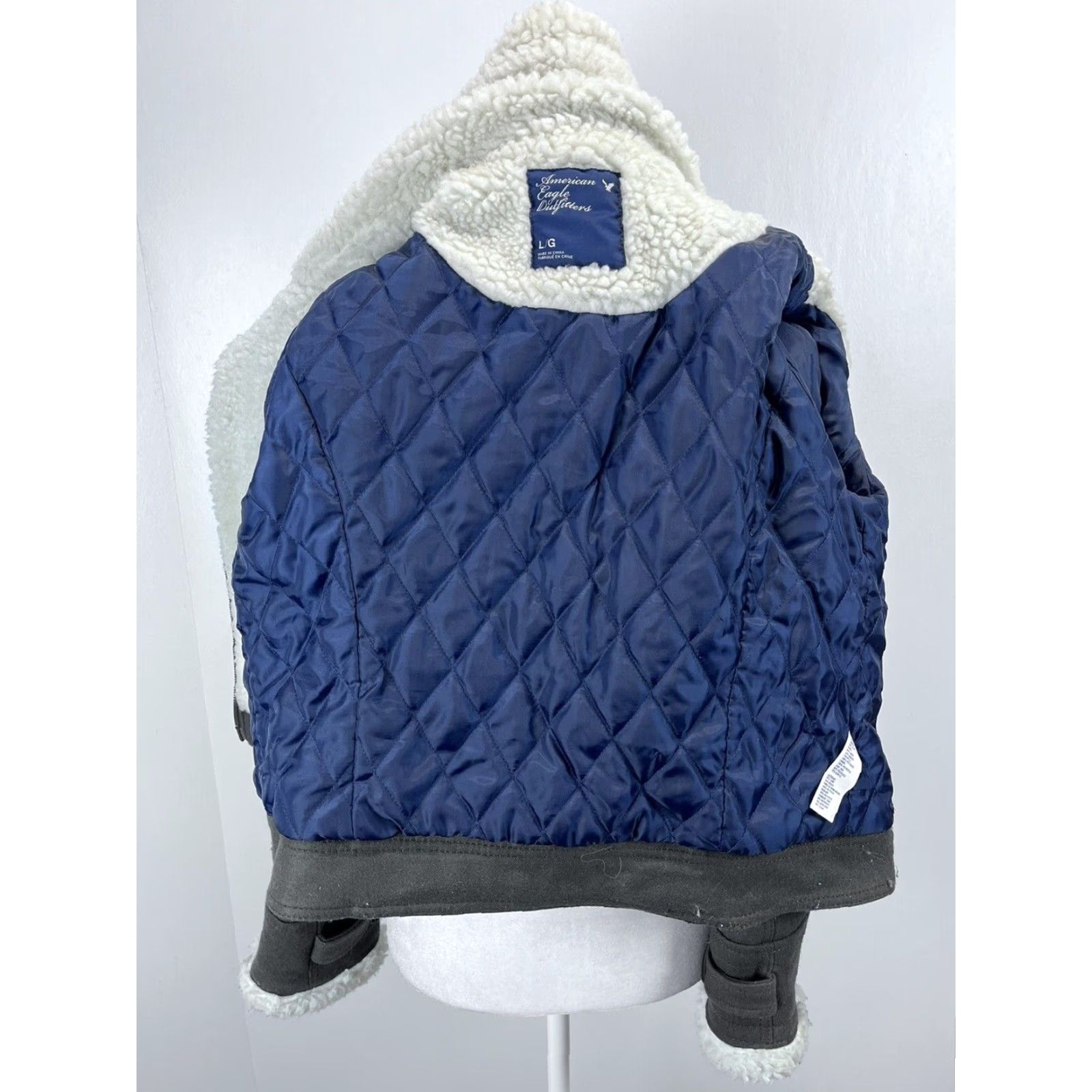 American Eagle Outfitters American Eagle Women's Short Bomber Jacket Coat Army Green Wool Blend Lined Size L Size L / US 10 / IT 46 - 7 Thumbnail