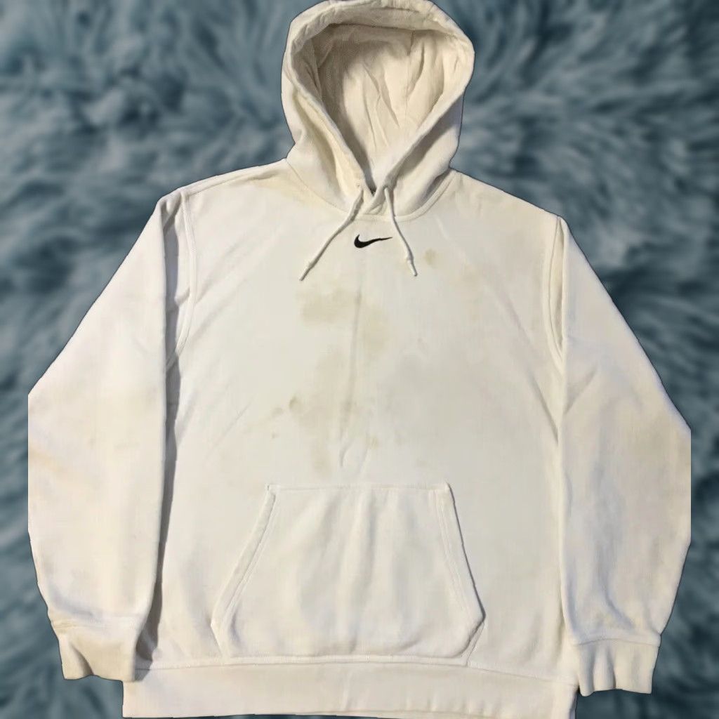 Nike VINTAGE Nike Center Swoosh Faded Distressed Hoodie XL Men White 90s Grunge Skate Travis Scott Sportswear Pullover Hoodie Size US XL / EU 56 / 4 - 1 Thumbnail