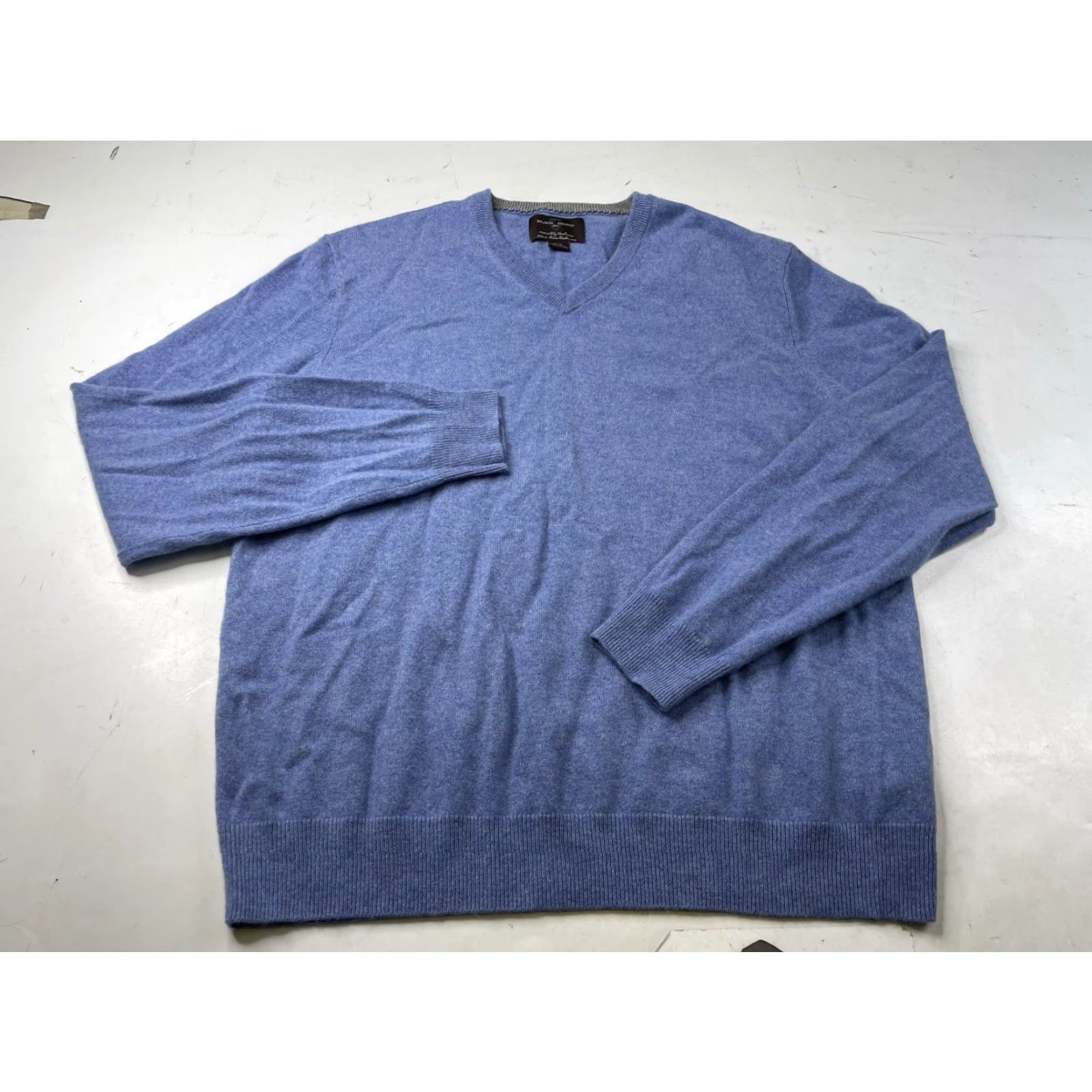 Vintage Black Brown 1826 Sweater V-Neck XL Cashmere Blue Mens Pullover Casual Preppy 100% Cashmere Size US XL / EU 56 / 4 - 2 Thumbnail