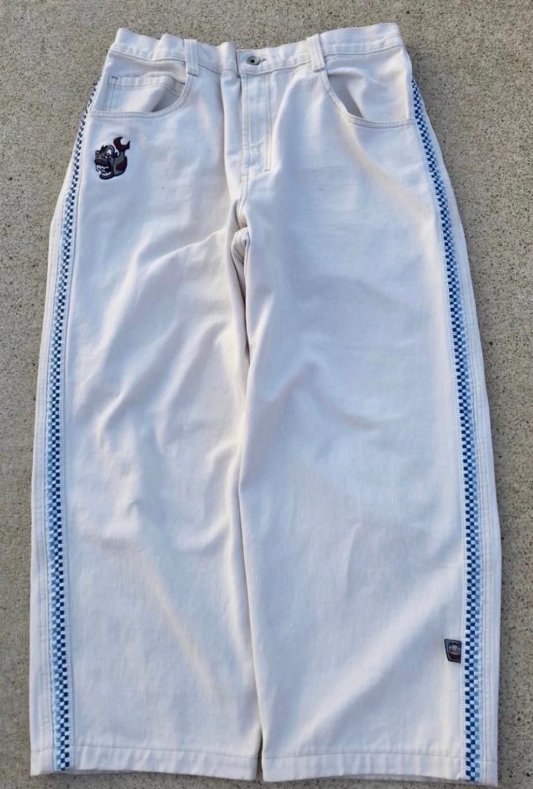 JNCO Grail JNCO White Wash Piranha Denim Jeans 1/1 Mens 36x30 90s Size US 36 / EU 52 - 1 Thumbnail