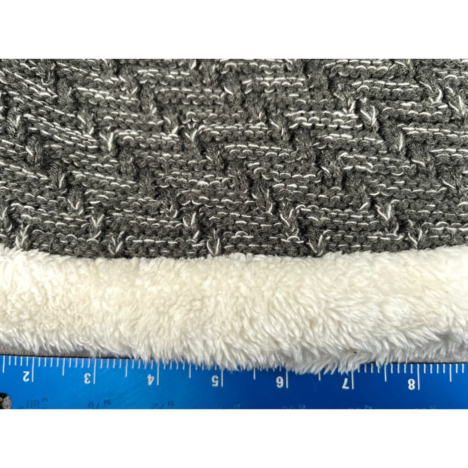 Vintage Elegant Essence Beanie Hat Adult One Size Gray Knit Acrylic Blend Fur Trim Size ONE SIZE - 3 Thumbnail