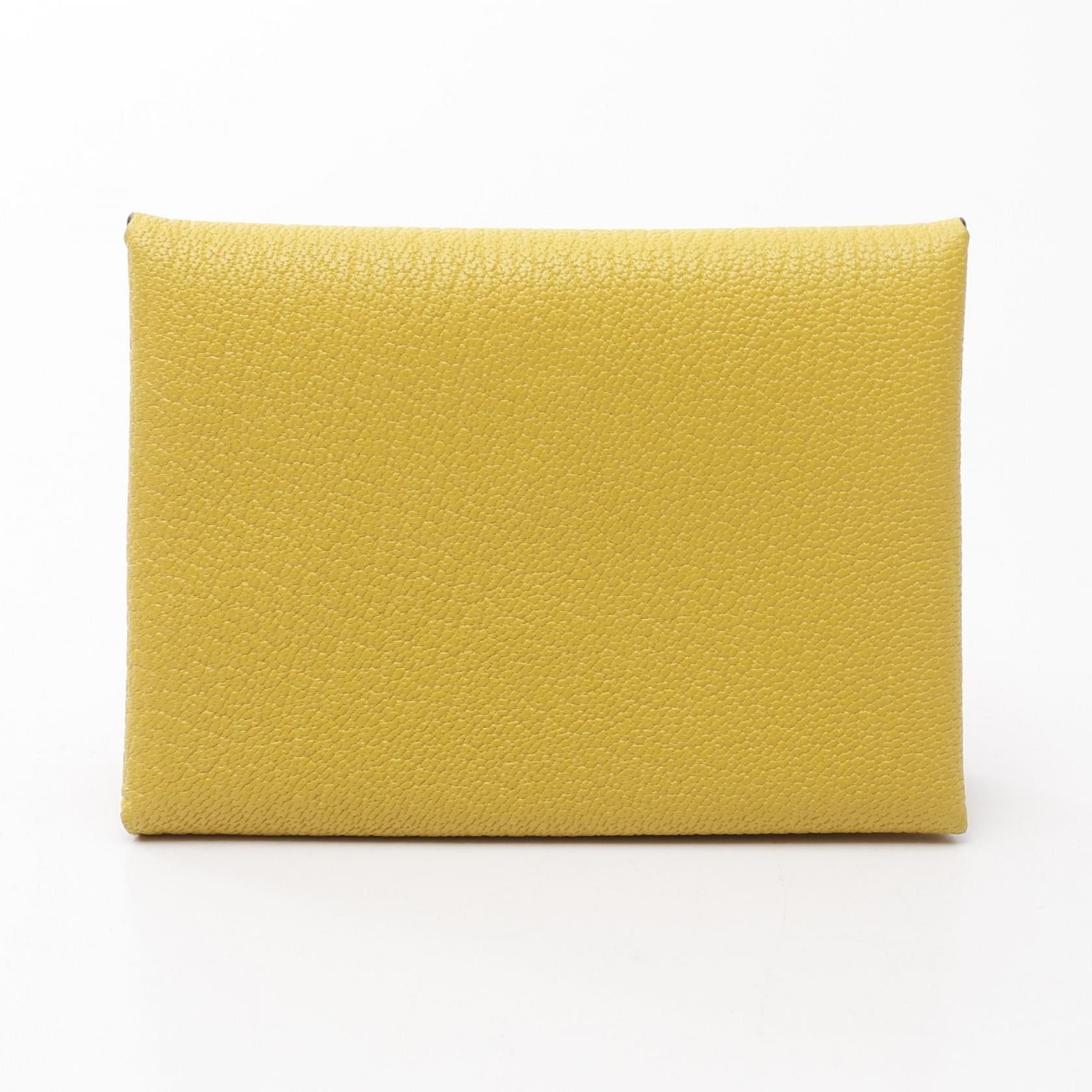 Hermes Hermes Calviduo Cumin Coin Purse Chevre Yellow Silver Hardware K Stamp Size ONE SIZE - 1 Thumbnail