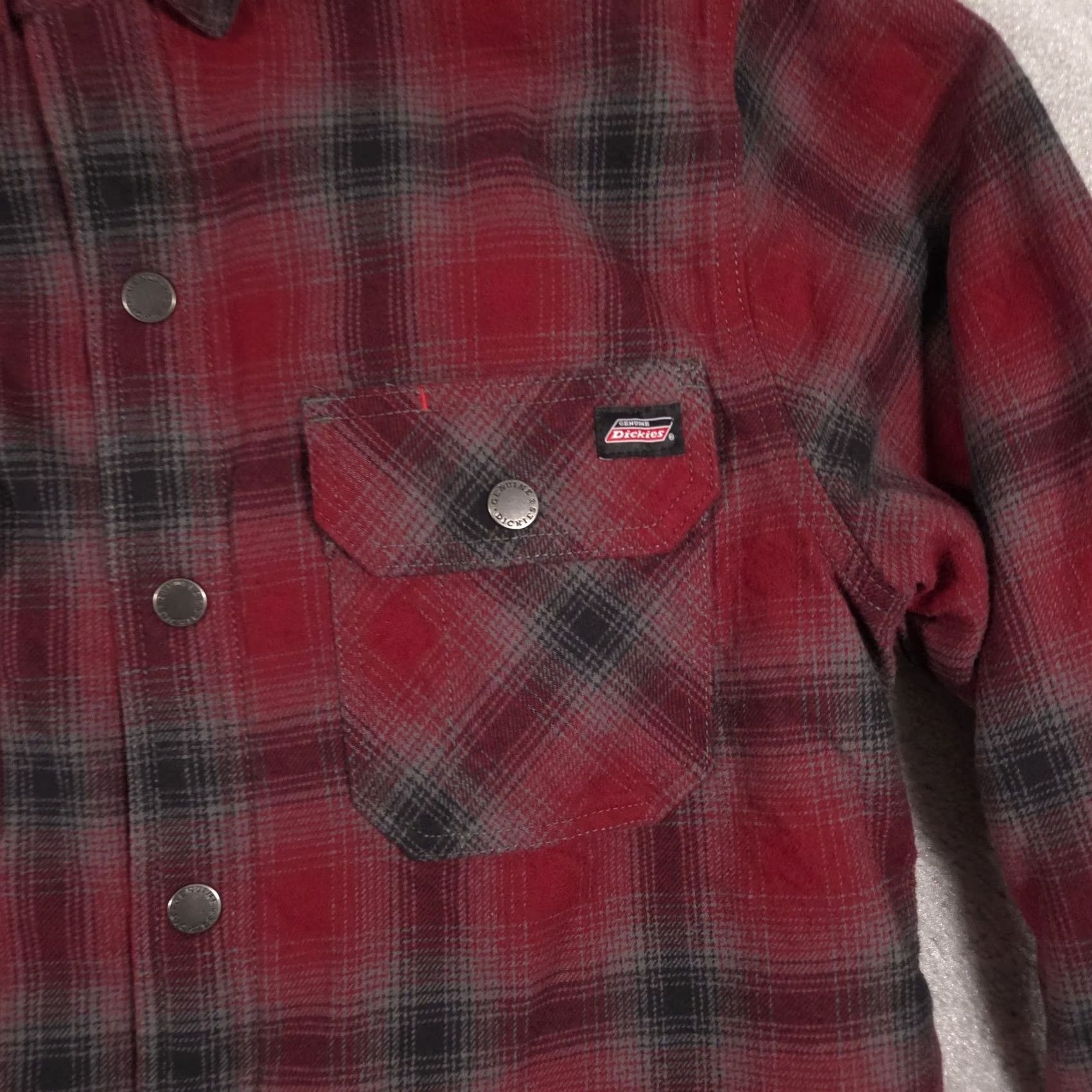 Dickies Dickies Jacket Mens M Red Plaid Fleece Lined Insulated Snap Front Shacket Plaid Shacket Jacket Mens Red Size US M / EU 48-50 / 2 - 4 Thumbnail