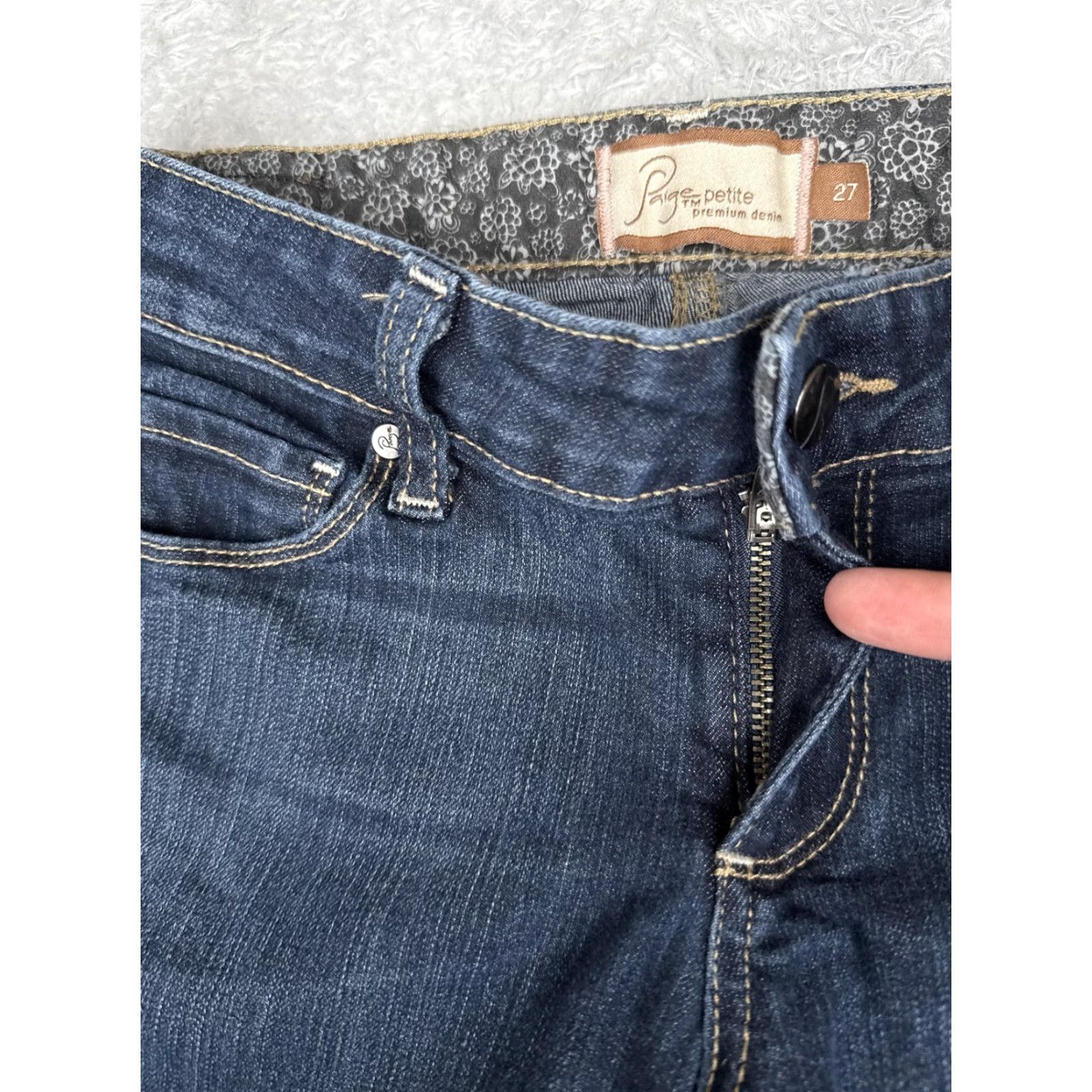 Paige Paige Womens Jeans Bootcut Petite 27 Blue Low Rise Stretch 27x30 Denim Slim USA Mens? Size 27" / US 4 / IT 40 - 5 Thumbnail