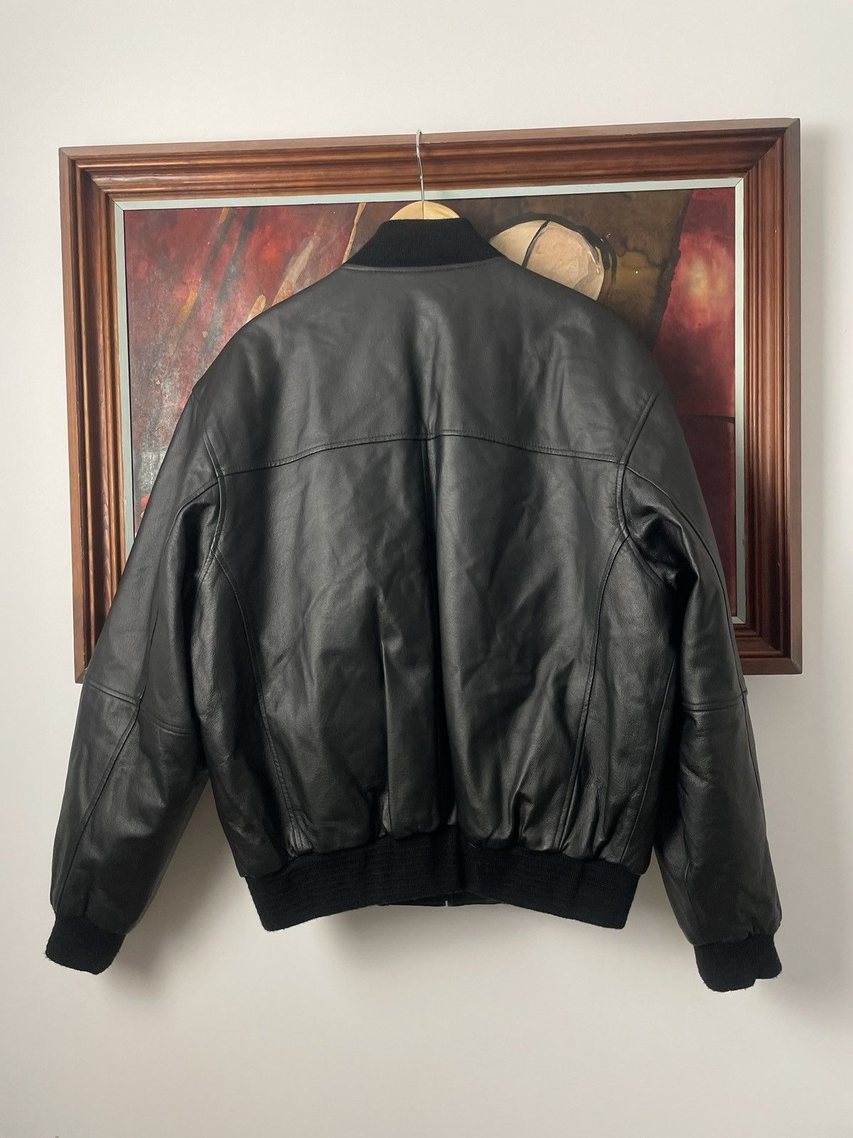 Vintage Vintage Genuine Leather Bomber Jacket High Quality Rock 