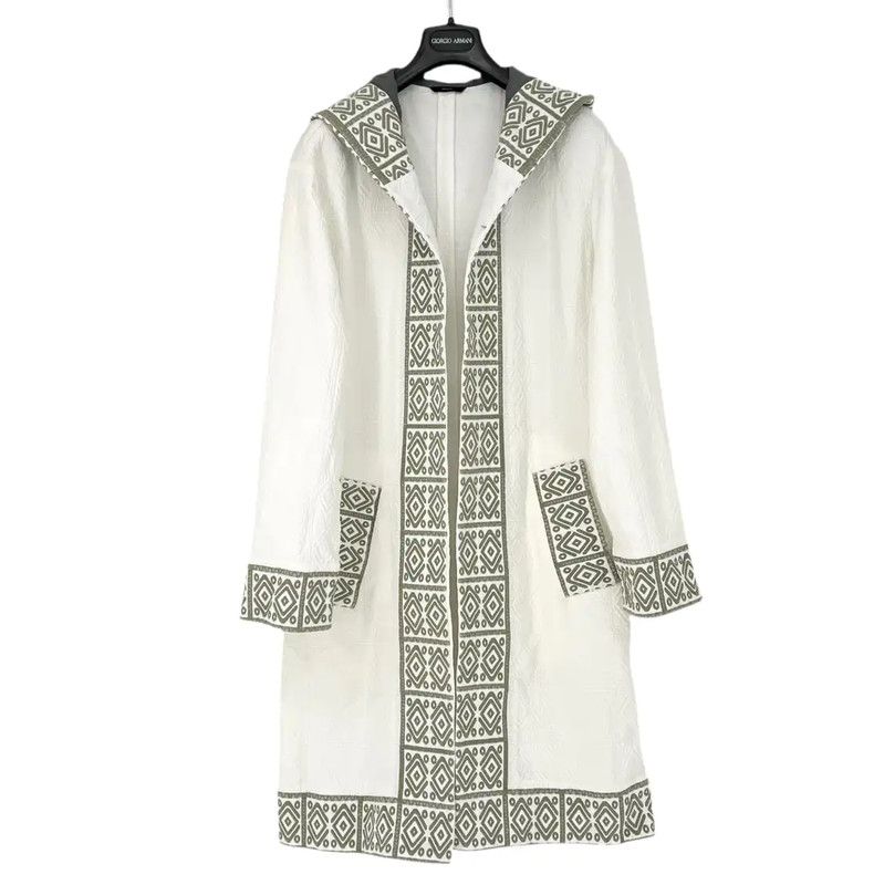 Fendi Fendi Men's White Cotton Coat with Hood 0089 Size US M / EU 48-50 / 2 - 1 Thumbnail