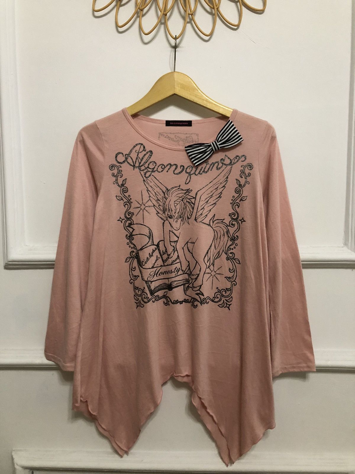 image of Seditionaries x Vintage Algonquins Longsleeve Tshirt in Pink, Women's (Size Medium)