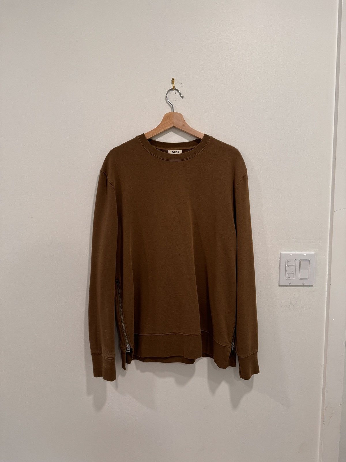 image of Acne Studios Flinton Crew Sweat in Mustard Duck, Men's (Size Medium)