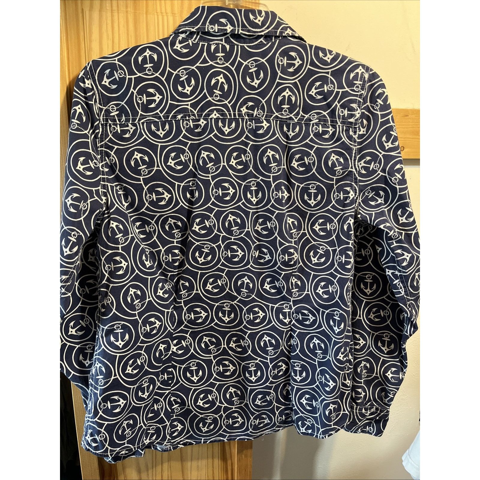 L.L. Bean LL Bean Top Women’s M Blue Anchor Print LS Stretch Shirt Size M / US 6-8 / IT 42-44 - 8 Thumbnail