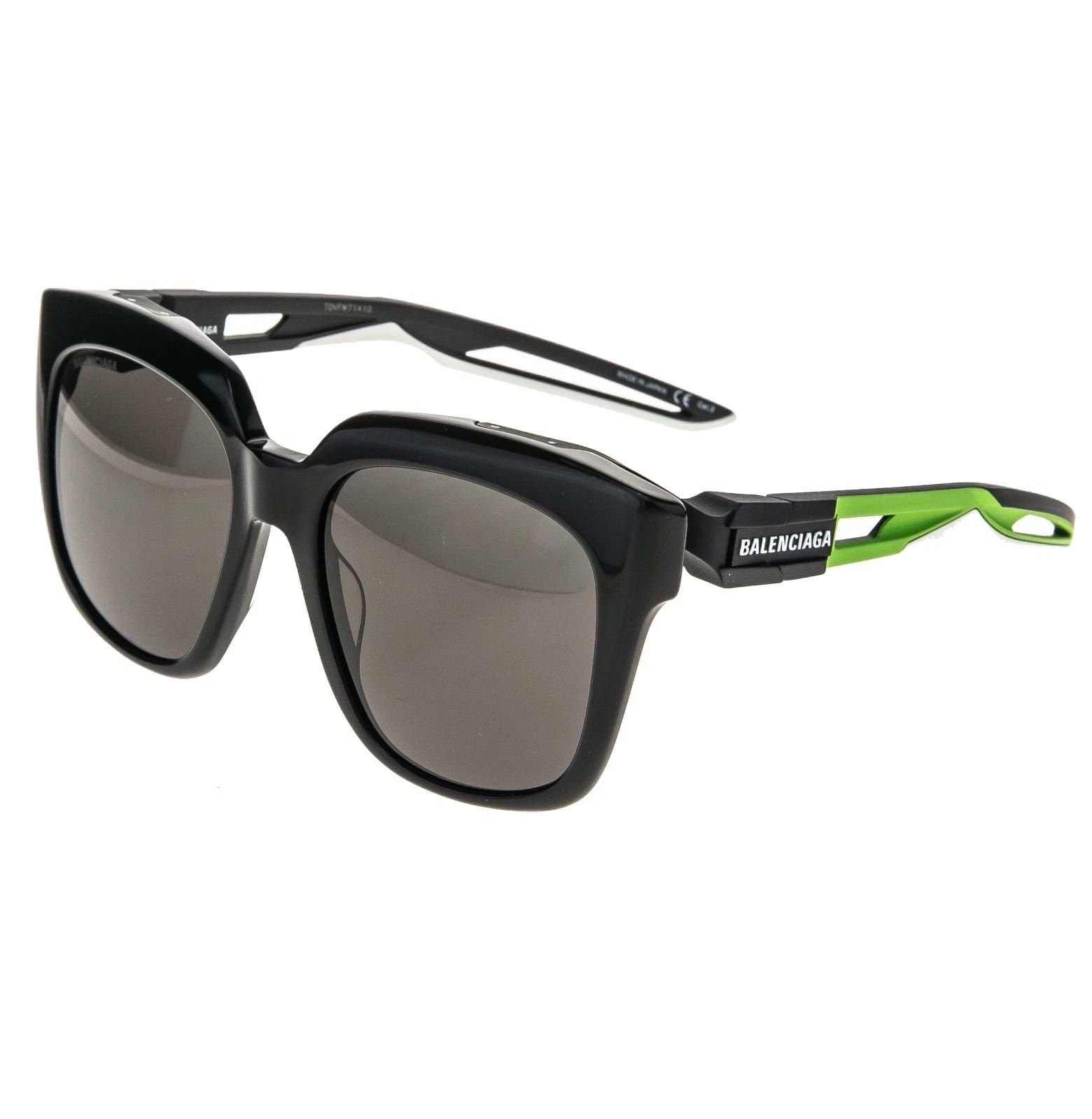 Balenciaga BALENCIAGA BB0025S HYBRID D 0025 Black Lime Sport Sunglasses Size ONE SIZE - 8 Thumbnail