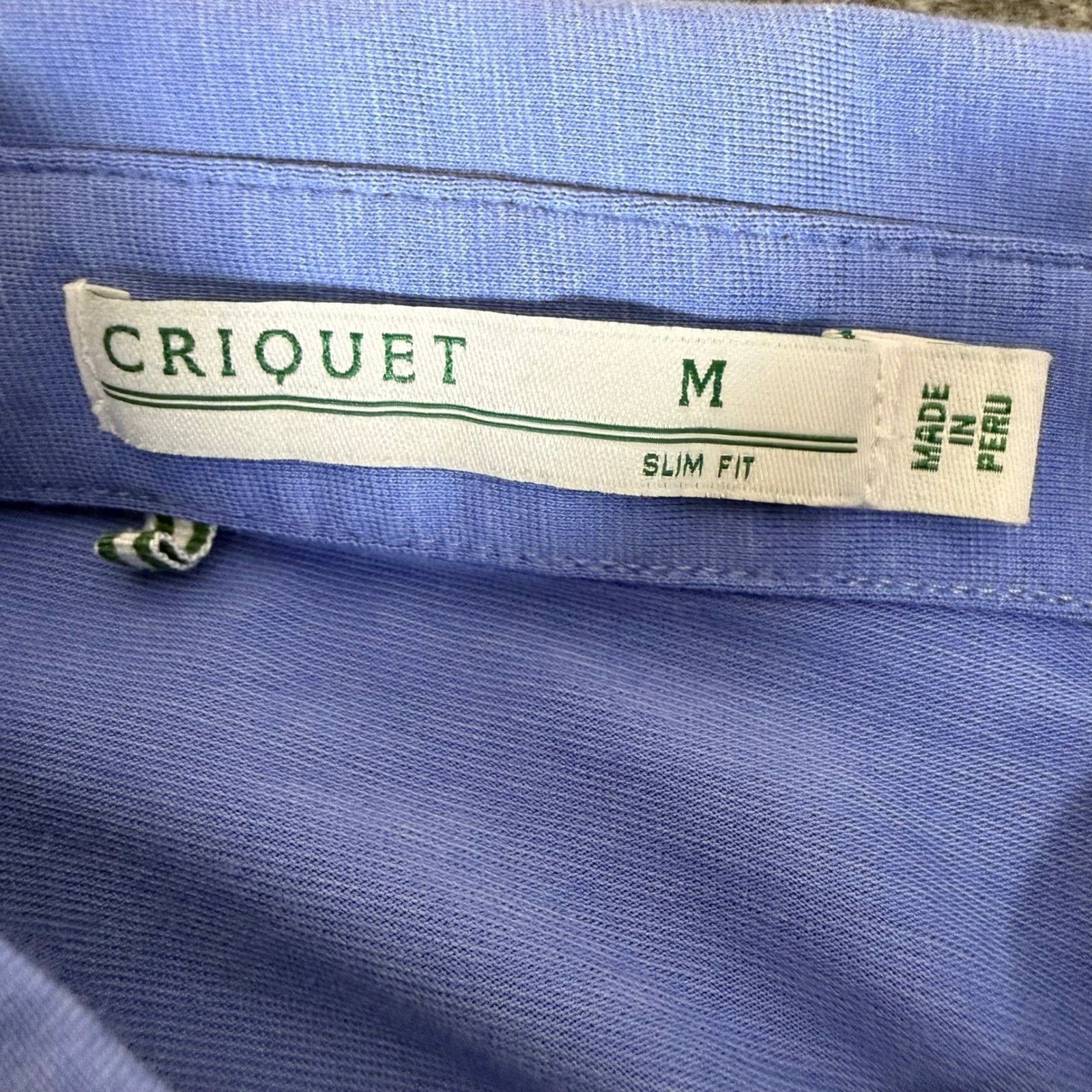 Criquet Criquet Mens Medium Blue Slim Fit Pima Polo Shirt Golf Size US M / EU 48-50 / 2 - 2 Thumbnail