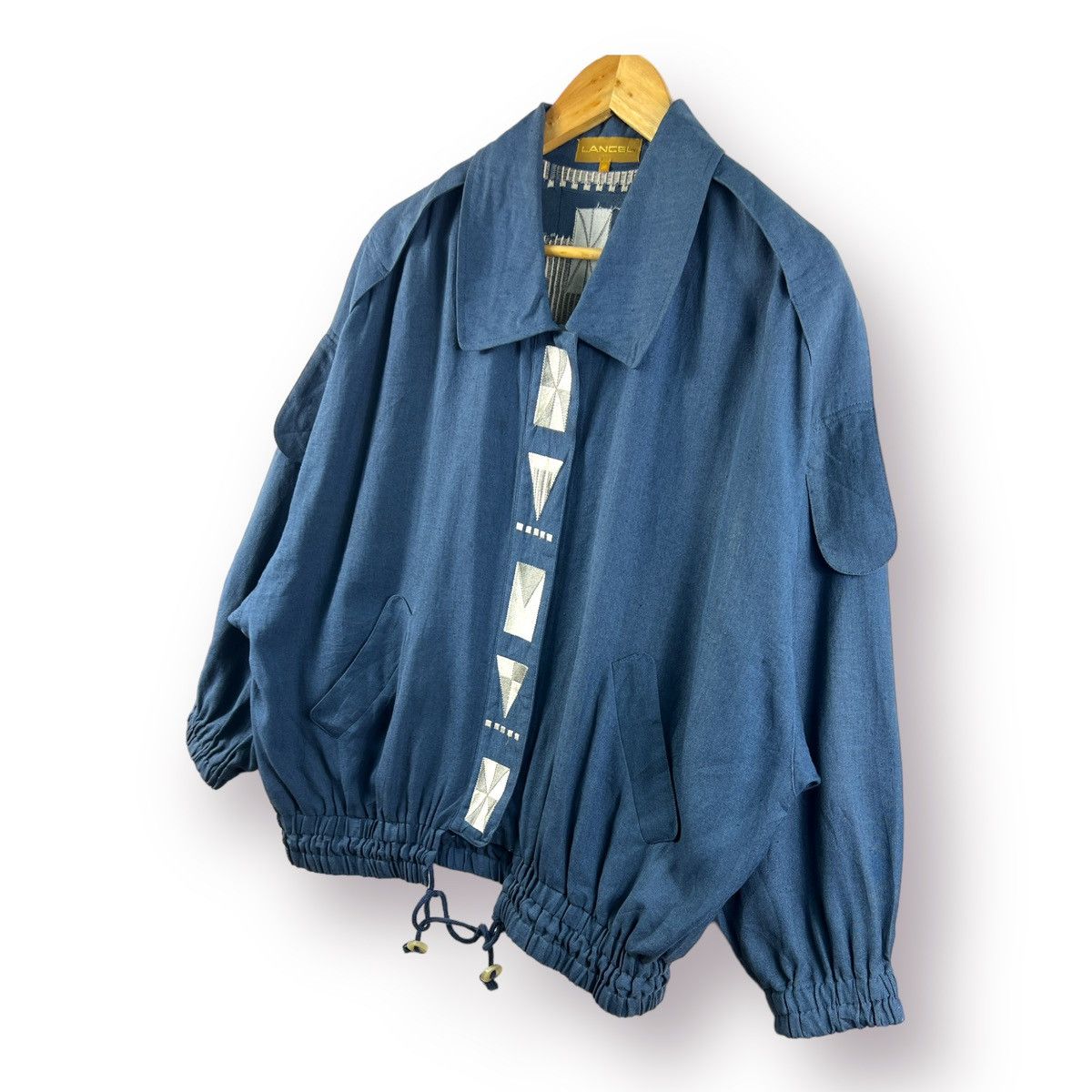 Lancel 🔥 VTG LANCEL PARIS GEOMETRIC ART PARACHUTE BOMBER JACKET Size US L / EU 52-54 / 3 - 2 Thumbnail