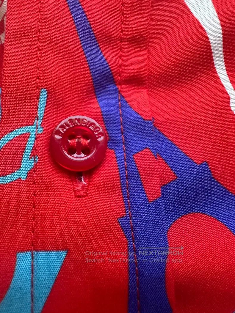 Balenciaga Balenciaga size 41 Eiffel Tower Full Logo Red Short Sleeve Size US M / EU 48-50 / 2 - 9 Thumbnail