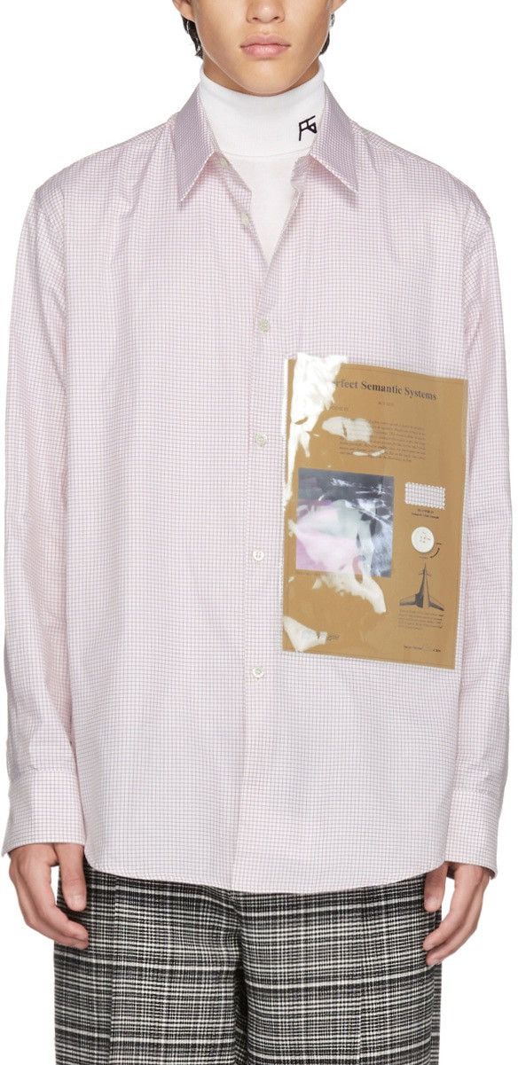 image of Raf Simons Aw18/19 Perfect Semantic System Button Up Shirt in White, Men's (Size Medium)