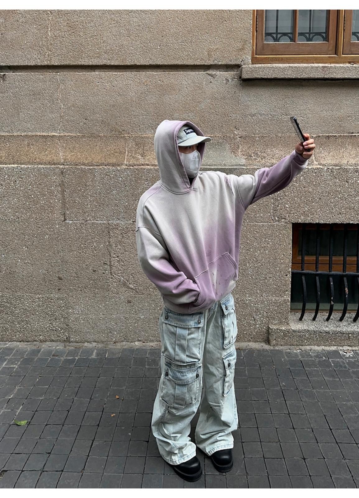 Other Trendy Purple Ombre Gradient Vibe Distressed Hoodie Size US L / EU 52-54 / 3 - 4 Thumbnail