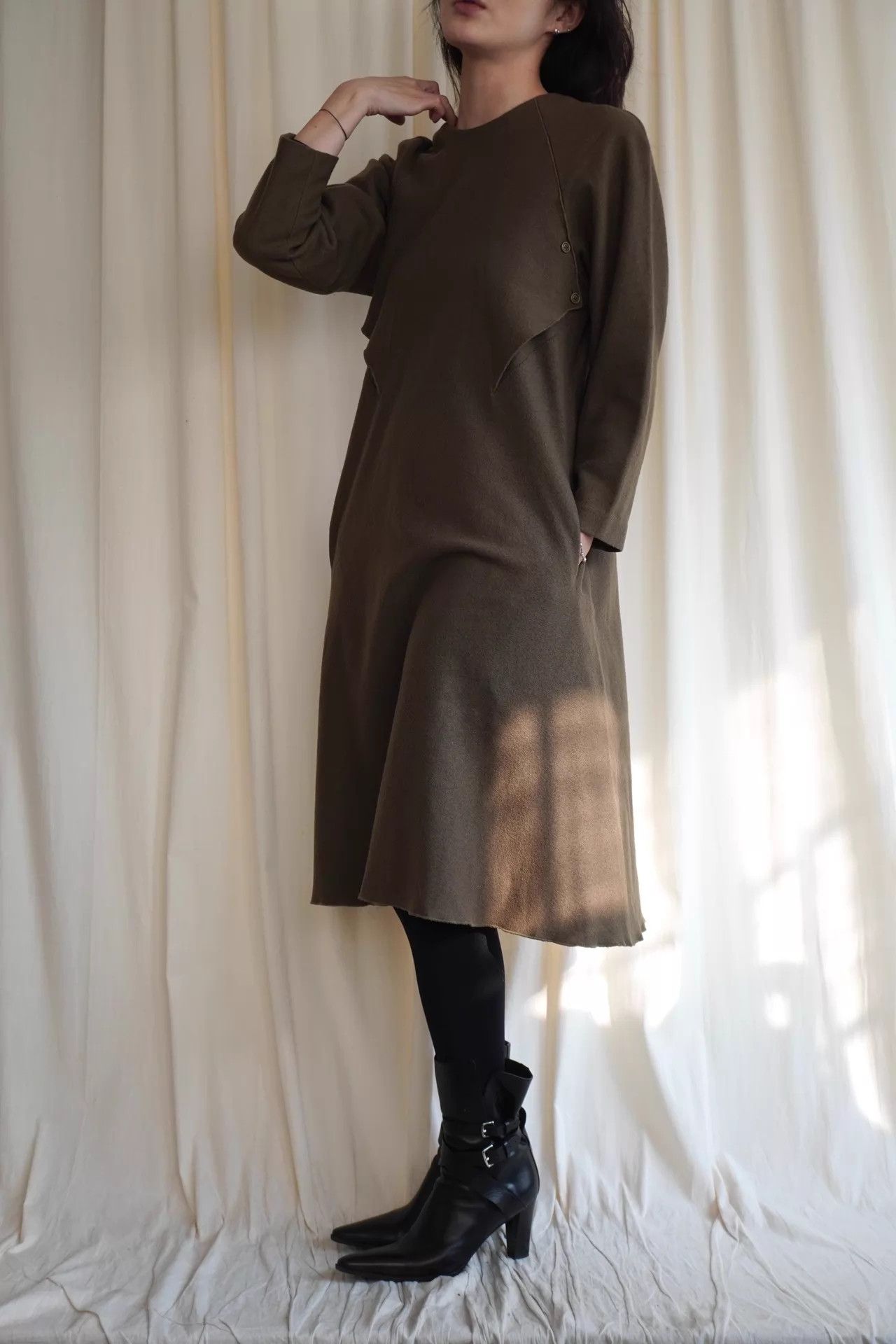 Y's Y's by Yohji Yamamoto 1980s Wool Back Button Dress S/M Size S / US 4 / IT 40 - 6 Thumbnail