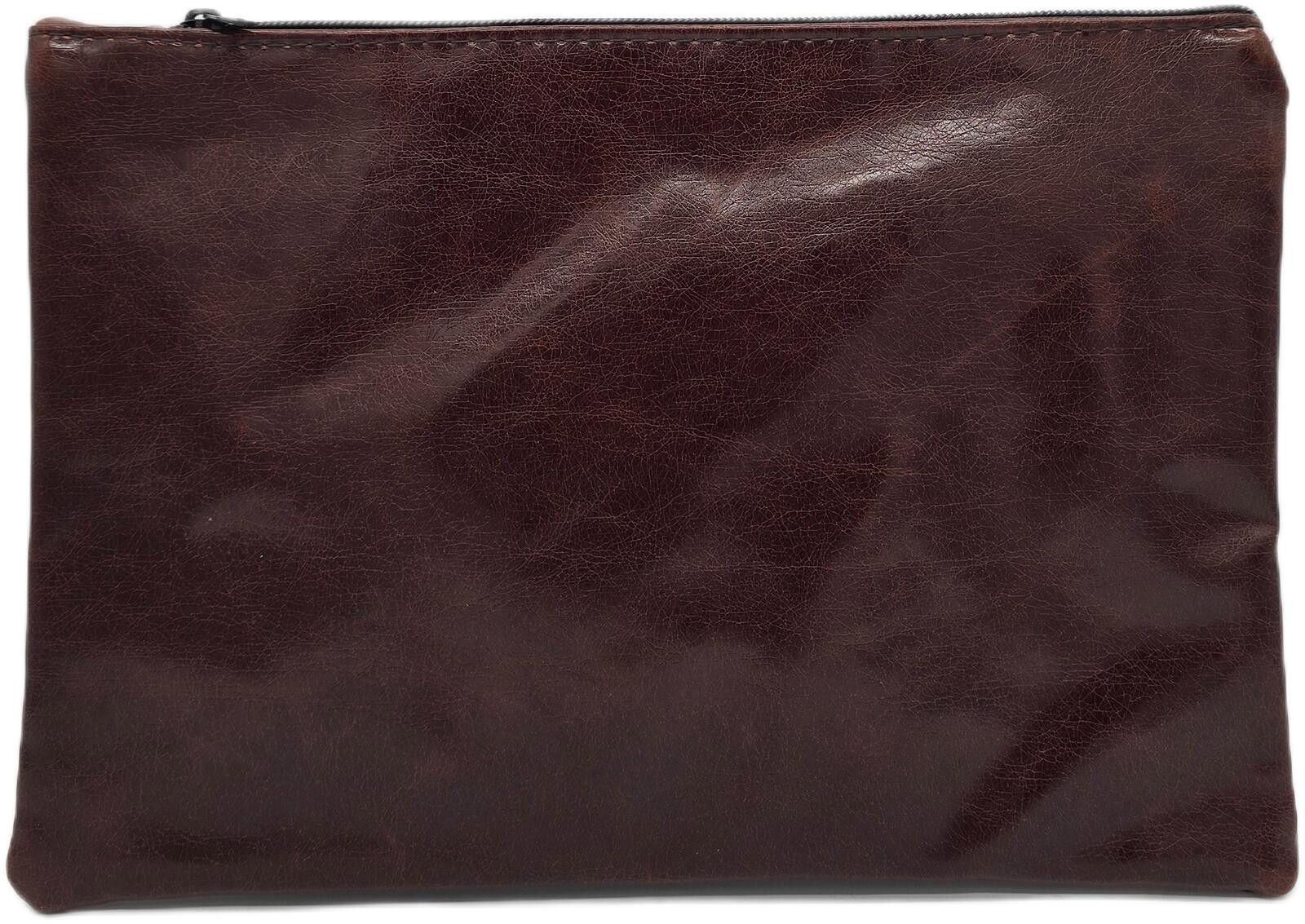 Genetic Manipulation Shinichiro Kuriya Brown Faux Leather Zippered Pouch Size ONE SIZE - 1 Thumbnail