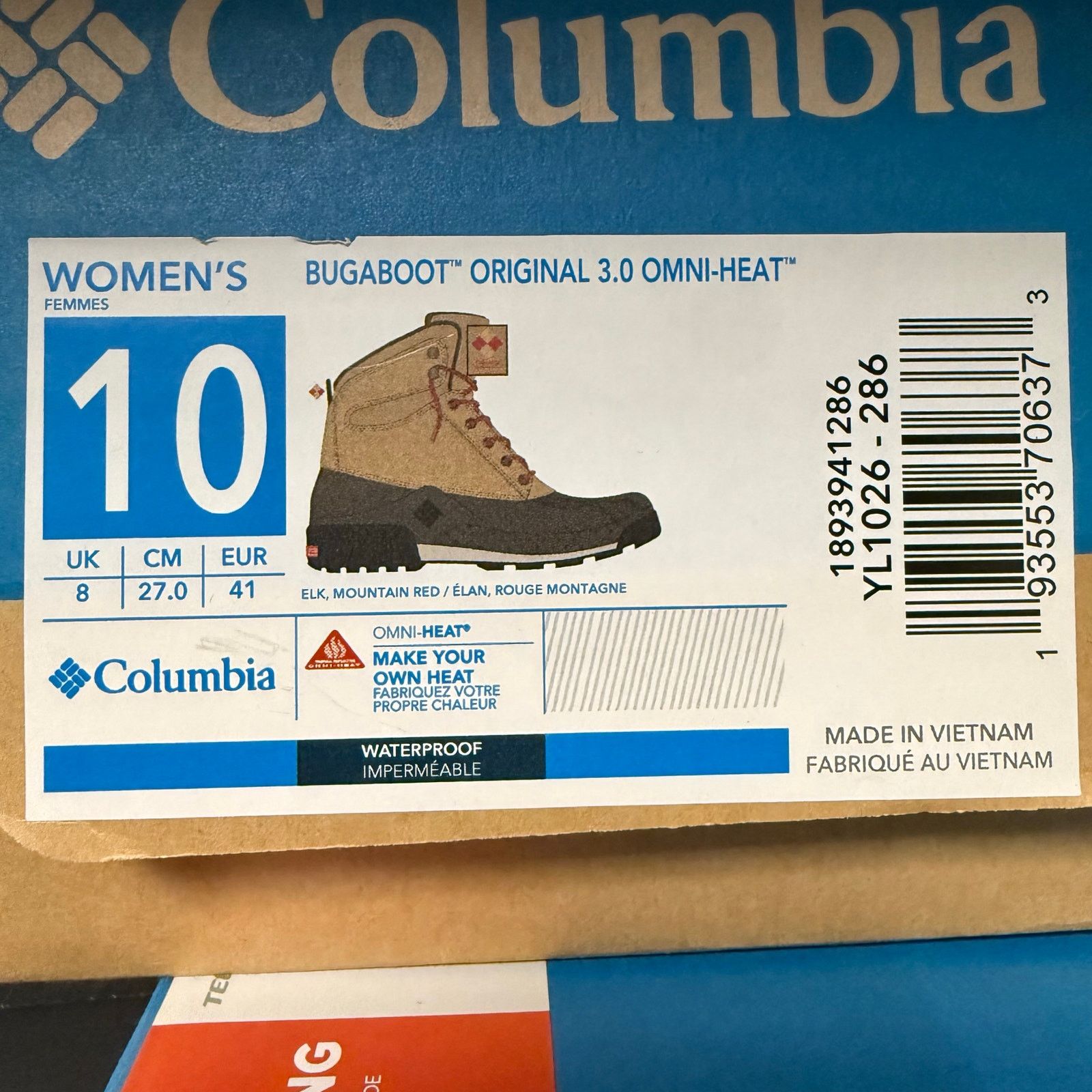 Columbia COLUMBIA Women’s 10 SUPER RARE BUGABOOT 3 OMNI-HEAT ELK RED Size US 10 / IT 40 - 12 Thumbnail