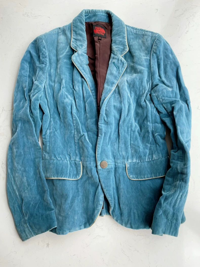 Jean Paul Gaultier Jean Paul Gaultier Blue Velvet Blazer Jacket- DMC Size US M / EU 48-50 / 2 - 1 Thumbnail