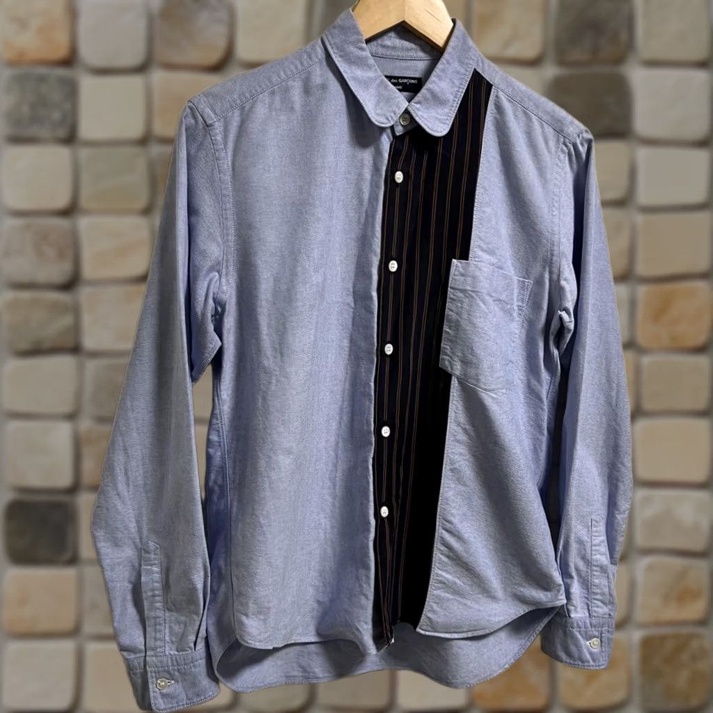 Comme des Garcons Girl Comme des Garçons Homme Long Sleeve Shirt, M, Patchwork, Blue, Cotton, Button-Up, Japan, Mens Size US M / EU 48-50 / 2 - 1 Thumbnail
