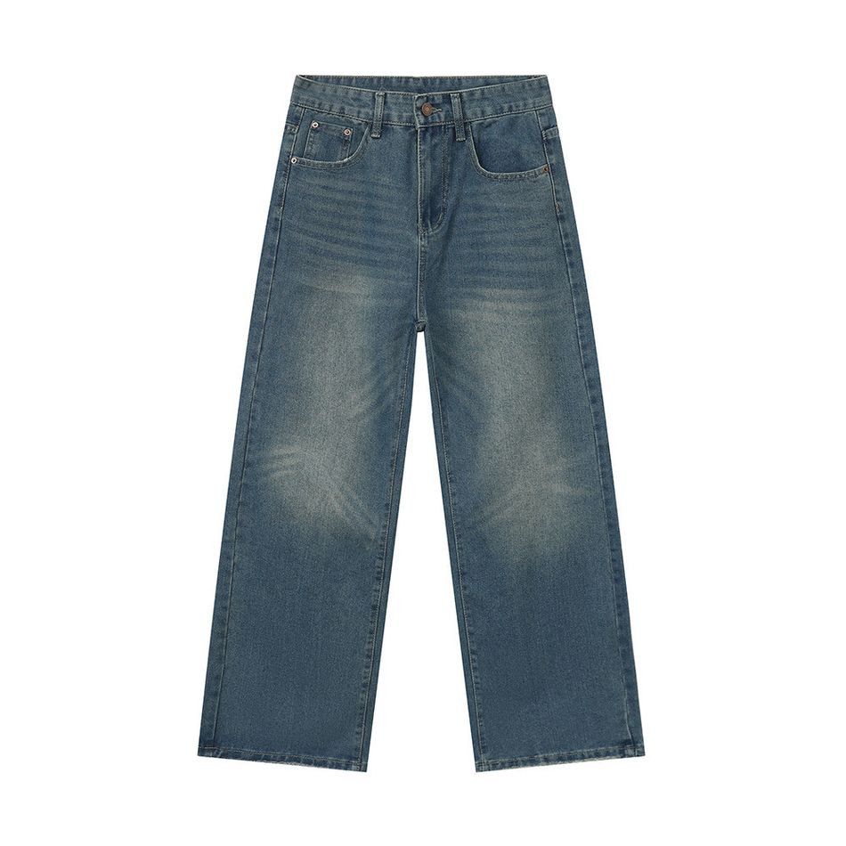 Japanese Brand Retro loose straight leg wide leg jeans Size US 32 / EU 48 - 5 Thumbnail