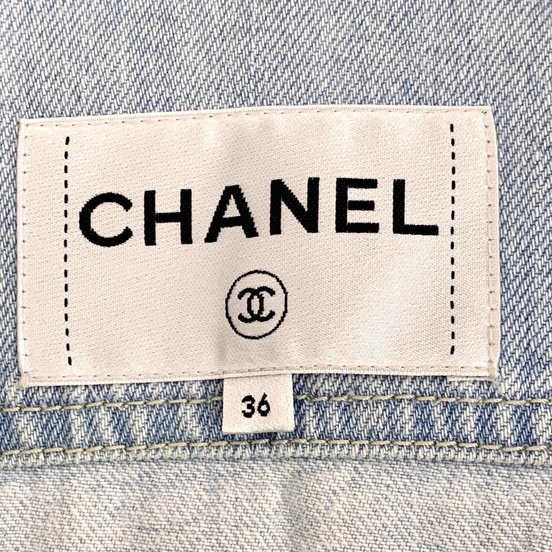Chanel LW0285 Chanel Light Blue Camellia Striped Collar Size XS / US 0-2 / IT 36-38 - 7 Thumbnail