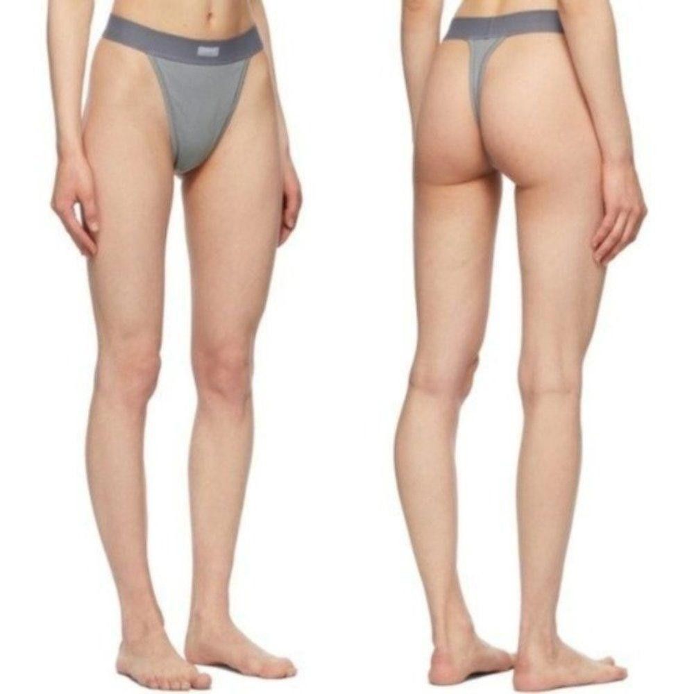 Designer Ct1337 Nwt Skims Cotton Rib Thong High Cut-Pacific Size ONE SIZE - 1 Preview