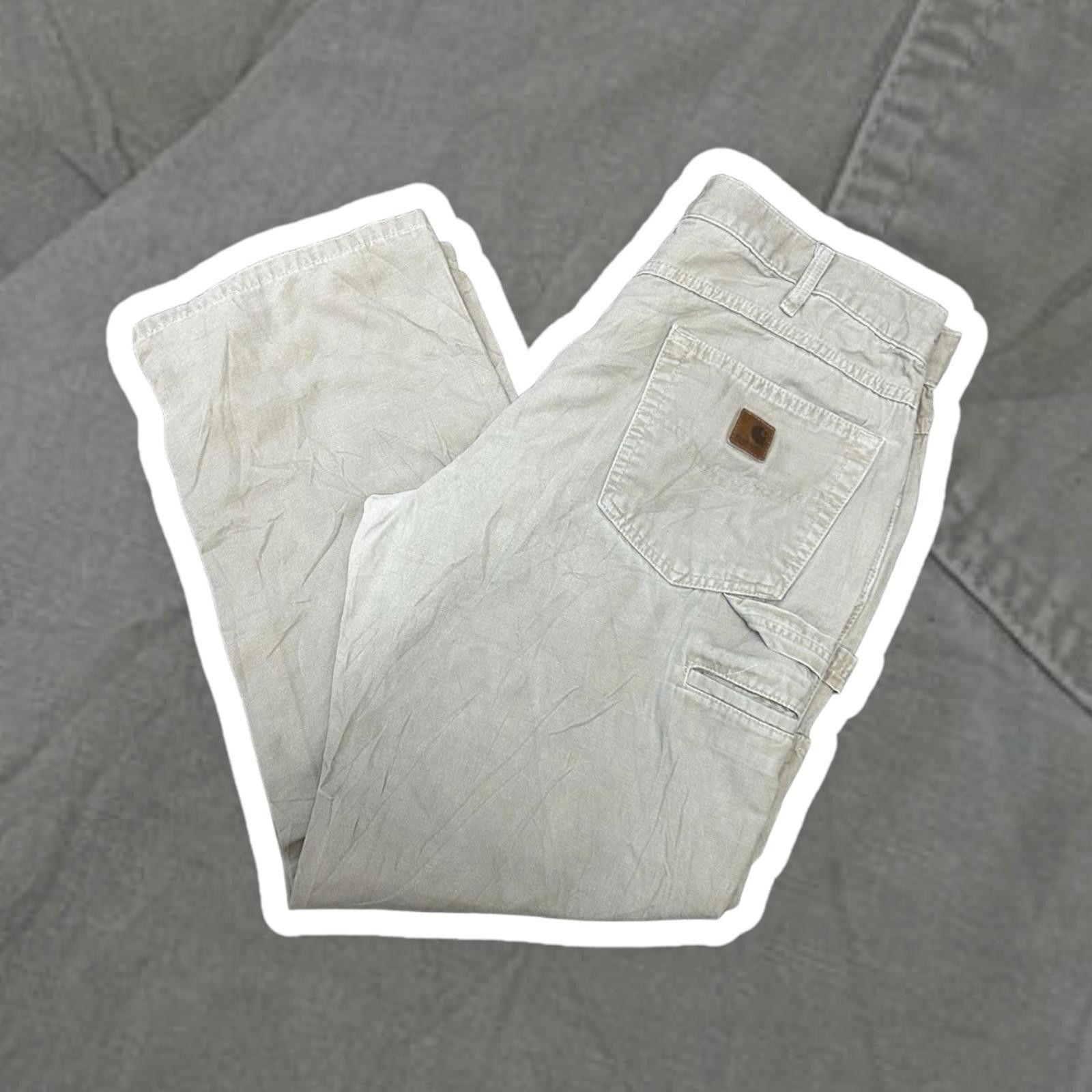 Carhartt Carhartt Men's Beige Work Pants Size US 34 / EU 50 - 1 Thumbnail