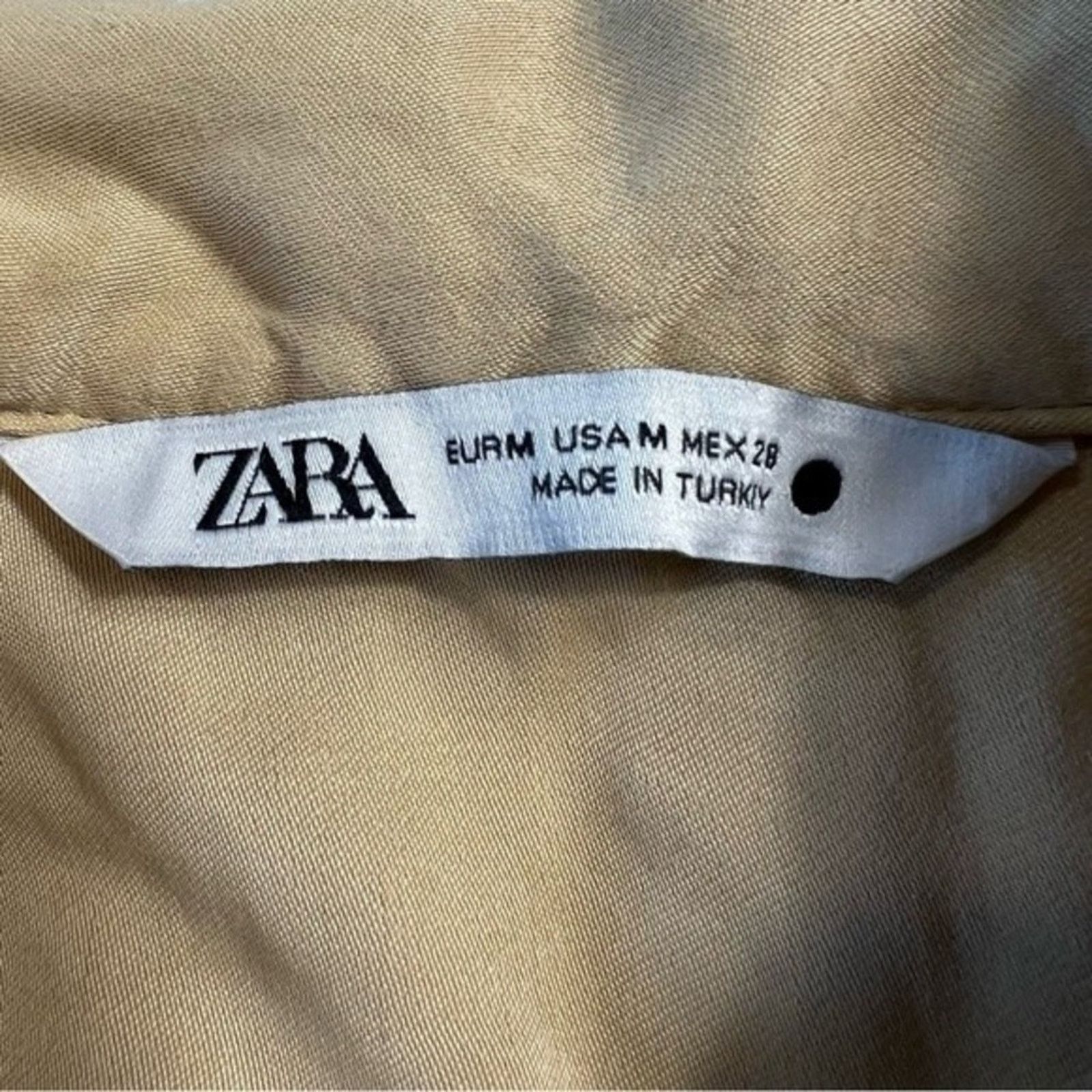 Zara Zara Women's Top Medium Light Tan Blouse Button Front Size M / US 6-8 / IT 42-44 - 2 Thumbnail