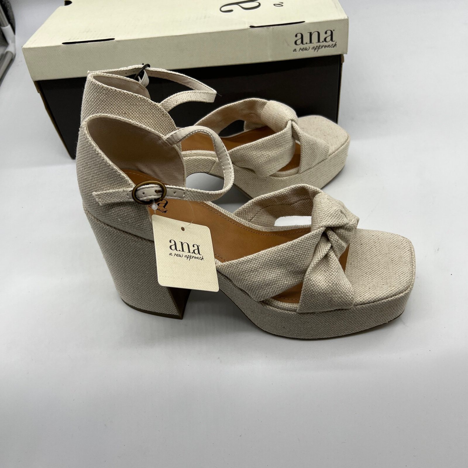 Other a.n.a Womens Holland Heeled Sandals Denim Platform Size US 8 / IT 38 - 7 Thumbnail