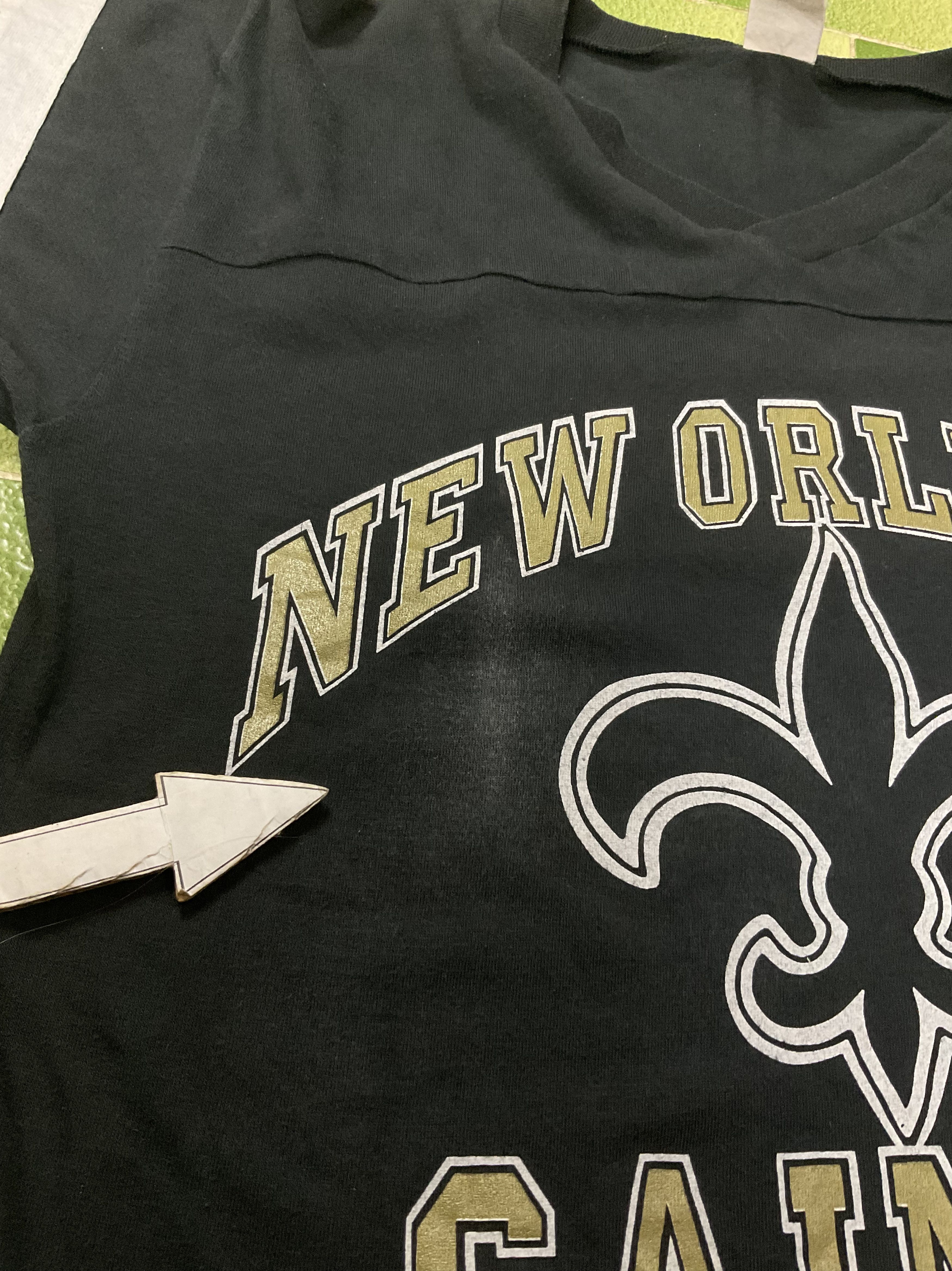 NFL Vintage 1993 New Orleans Saints V-Neck 3/4 Sleeve T-Shirt Size US M / EU 48-50 / 2 - 4 Thumbnail