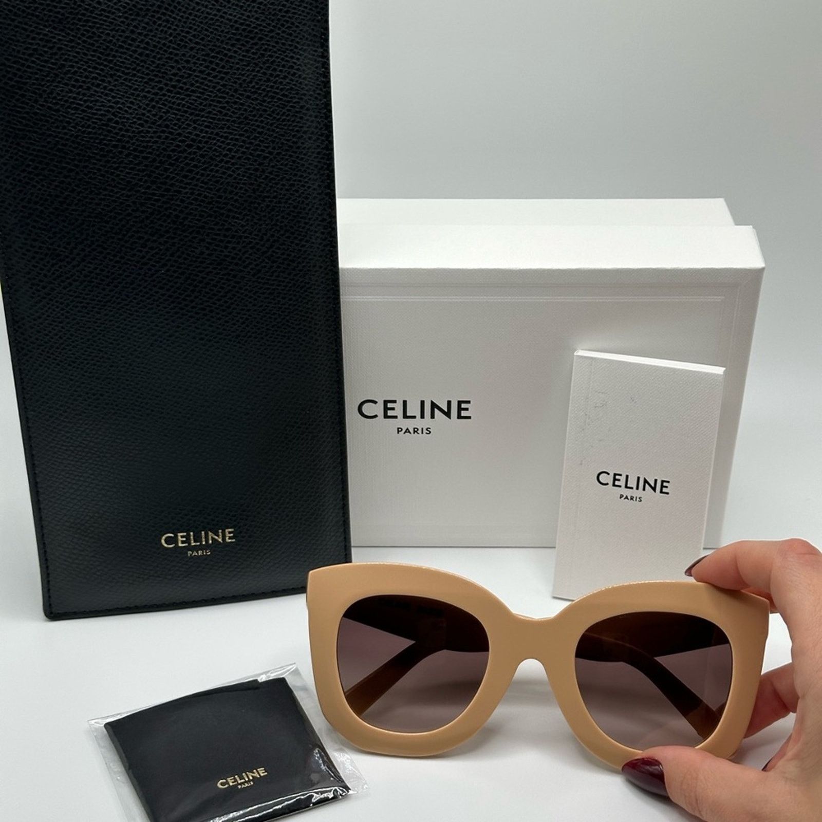 Celine NEW CELINE Sunglasses CL4005FN 4957Z Beige/Violet Gradient Size ONE SIZE - 9 Thumbnail