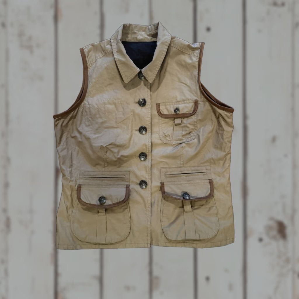 Ralph Lauren Ralph Lauren Tangiers Reversible Field Vest Khaki/Black P/L Women Vest Small Petite Size P/L Vintage No Size S / US 4 / IT 40 - 1 Thumbnail